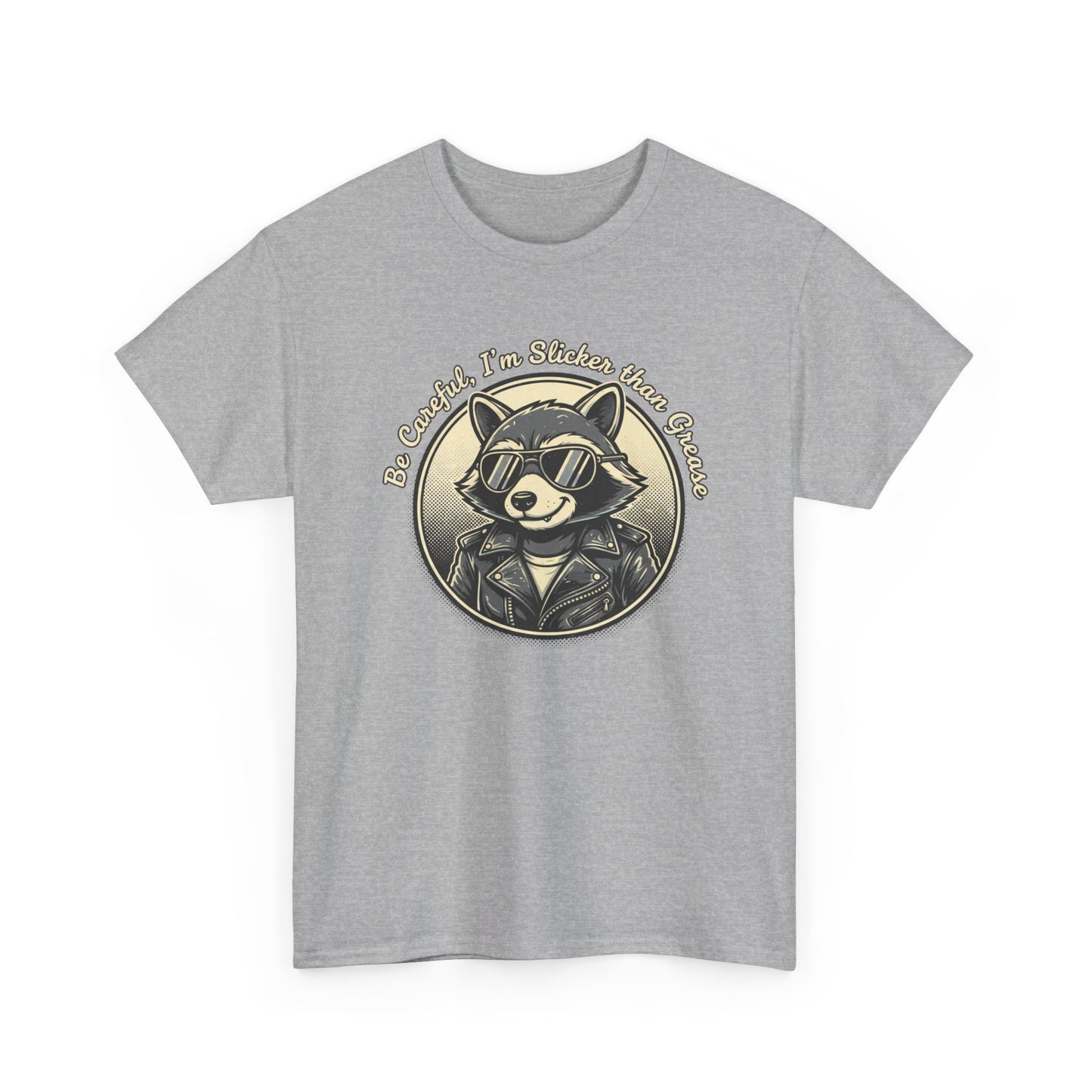 Raccoon Detective Graphic Tee — "Be Careful I’m Watching Your Snacks" Vintage Badge T-Shirt