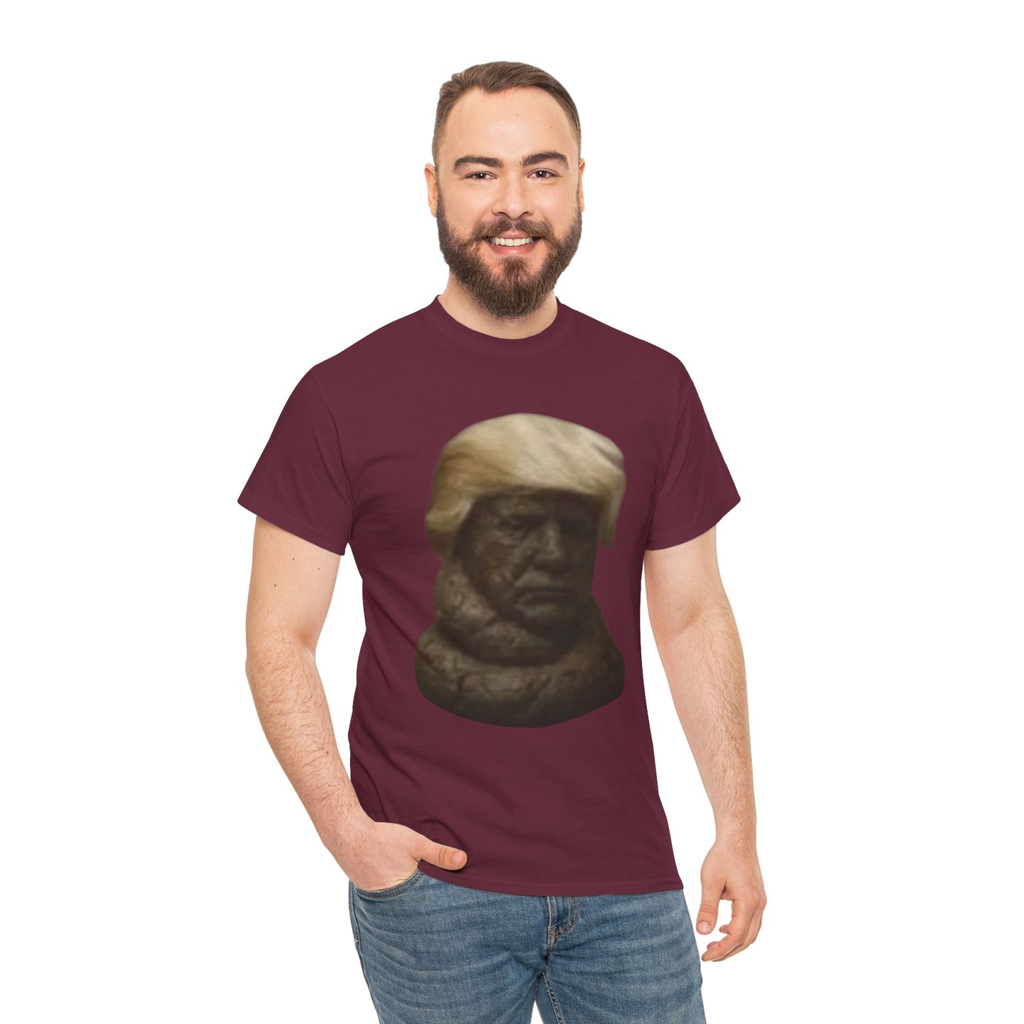 Graphic Tee — Bronze Bust Illustration T‑Shirt