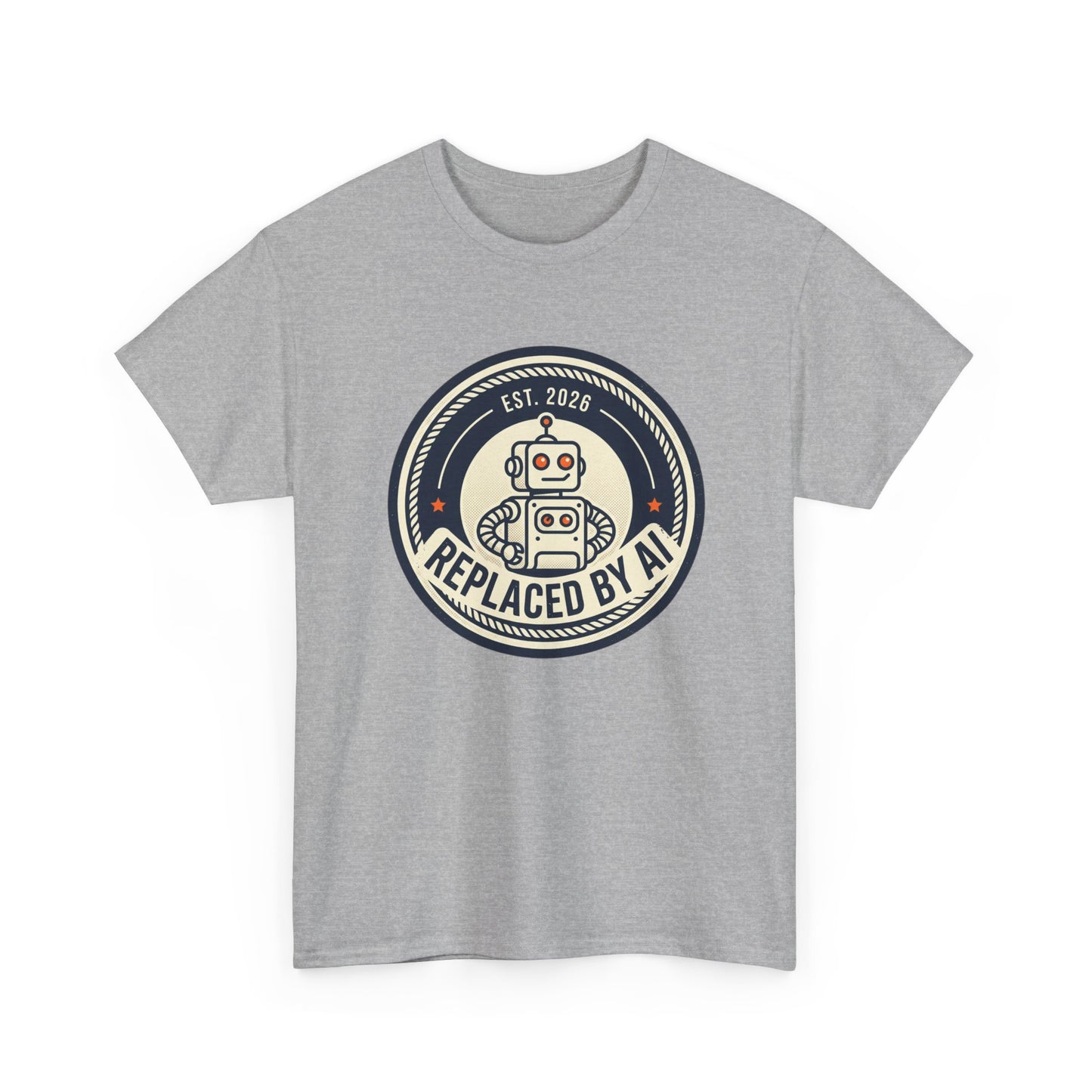 "Replaced by AI" Retro Robot Graphic Tee