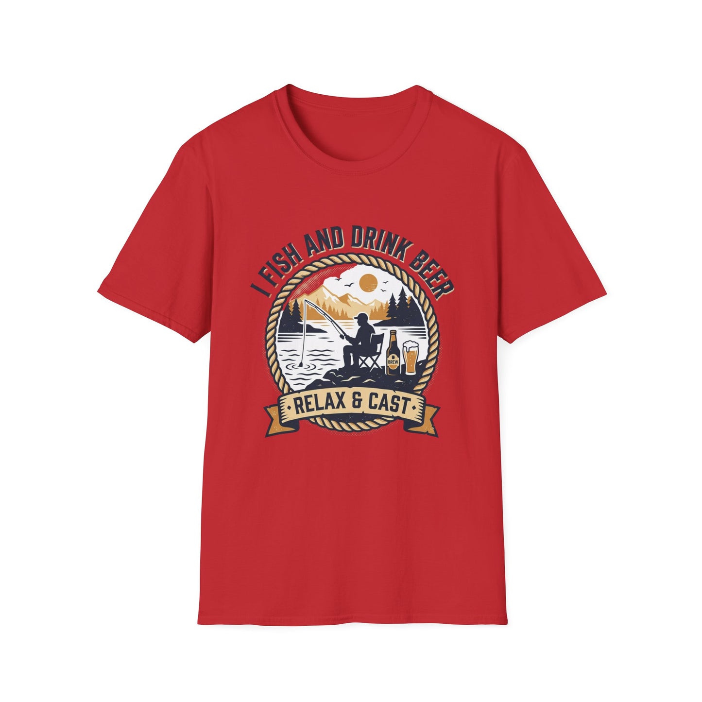 Fishing & Beer T-Shirt — "I Fish and Drink Beer" Relax & Cast Graphic Tee