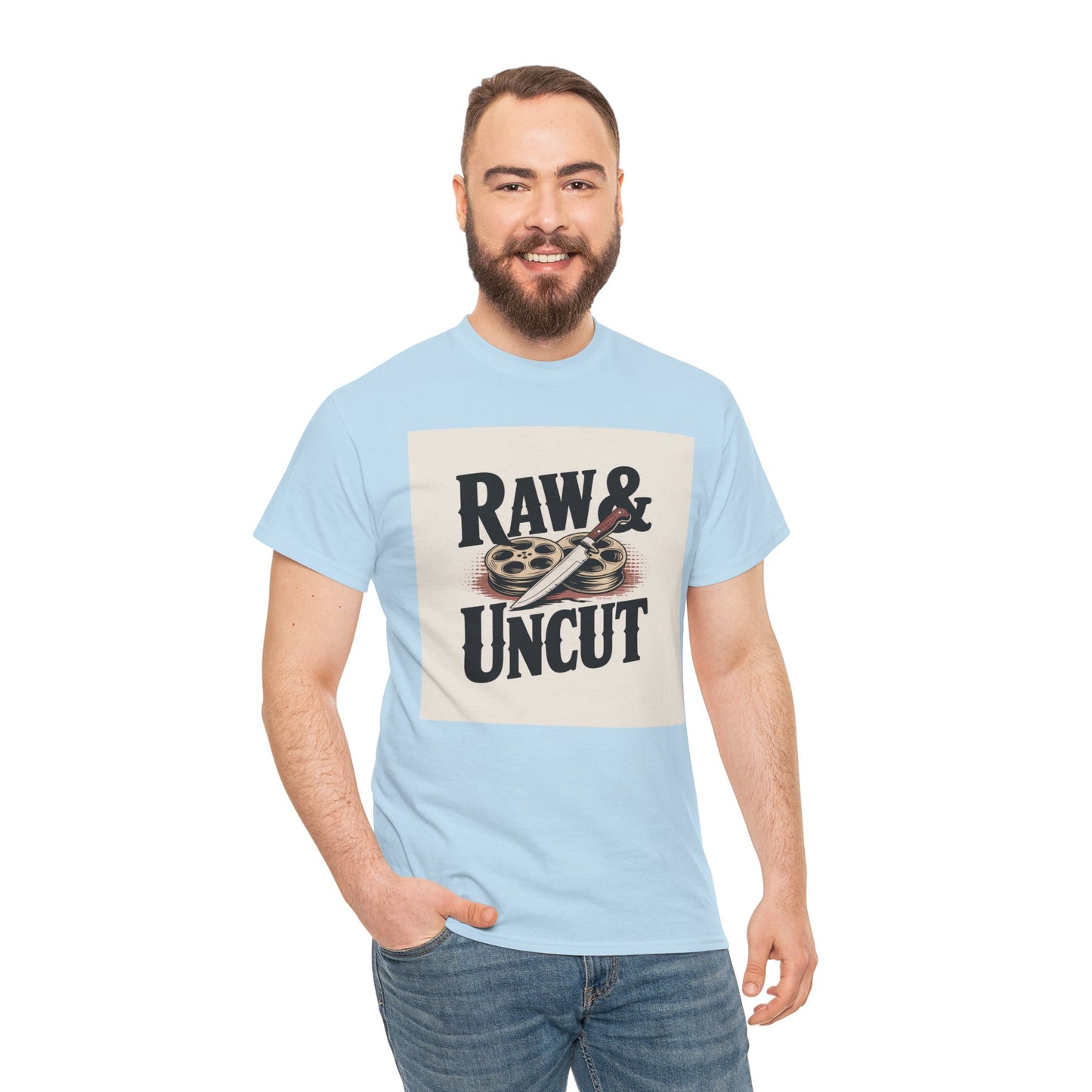 Raw & Uncut Graphic Tee — Vintage Film Reel Movie Lover T-Shirt