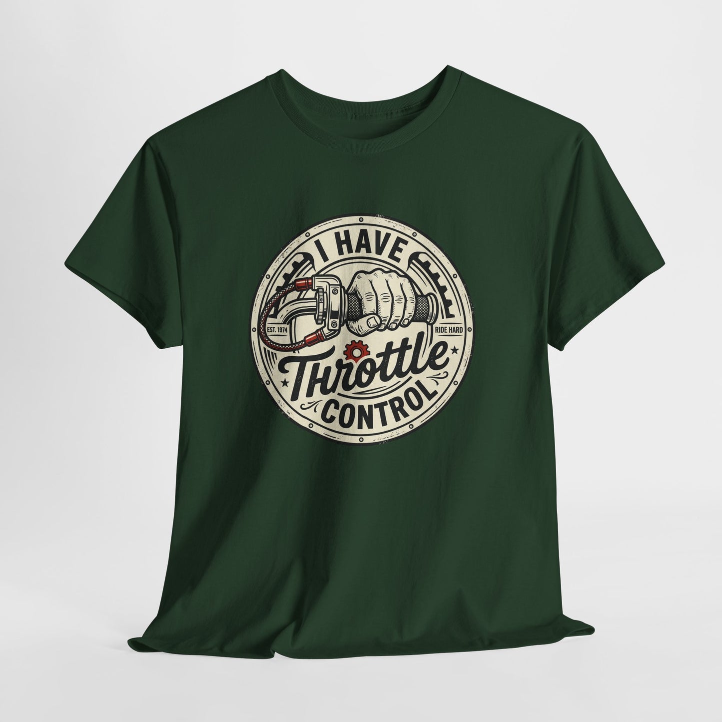 Throttle Control T-Shirt — "I Have Throttle Control" Vintage Motorcycle Tee