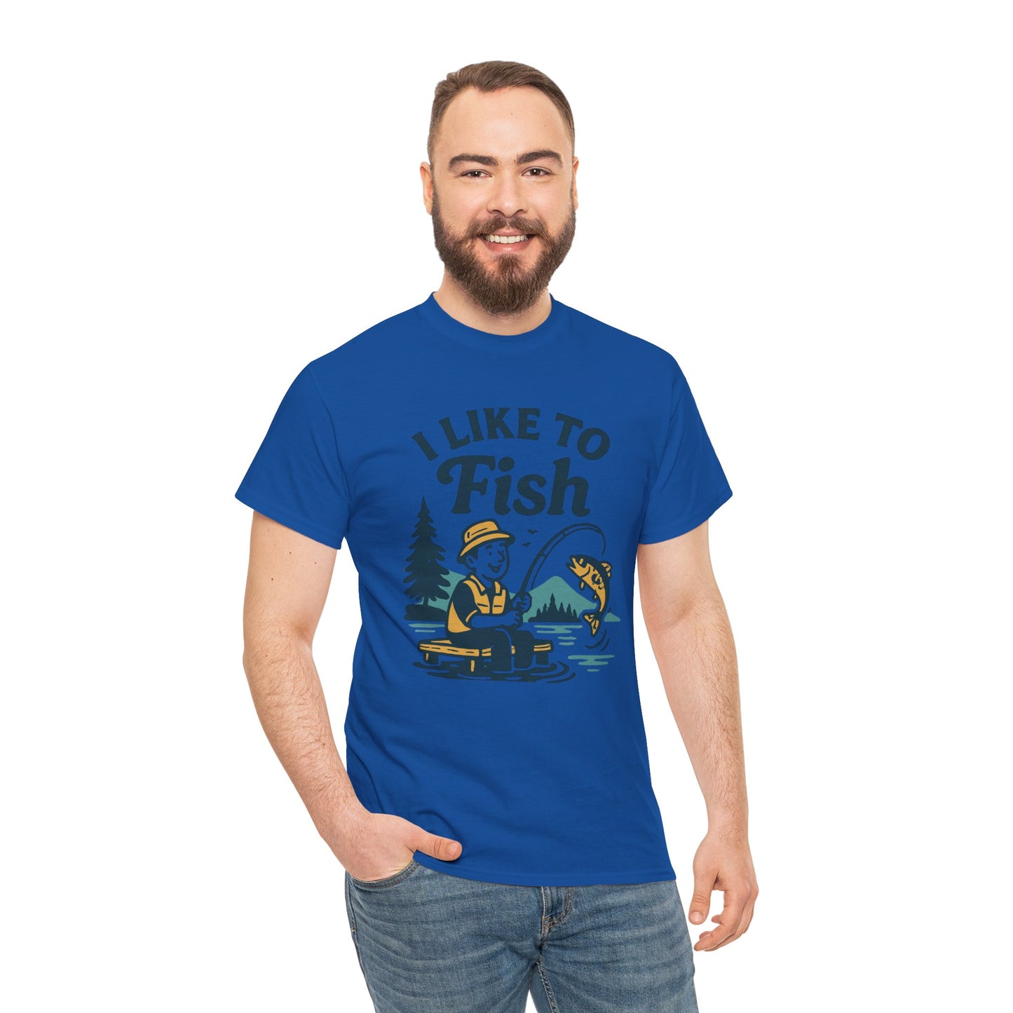 Fishing T-Shirt — "I Like to Fish" Vintage Outdoors Tee