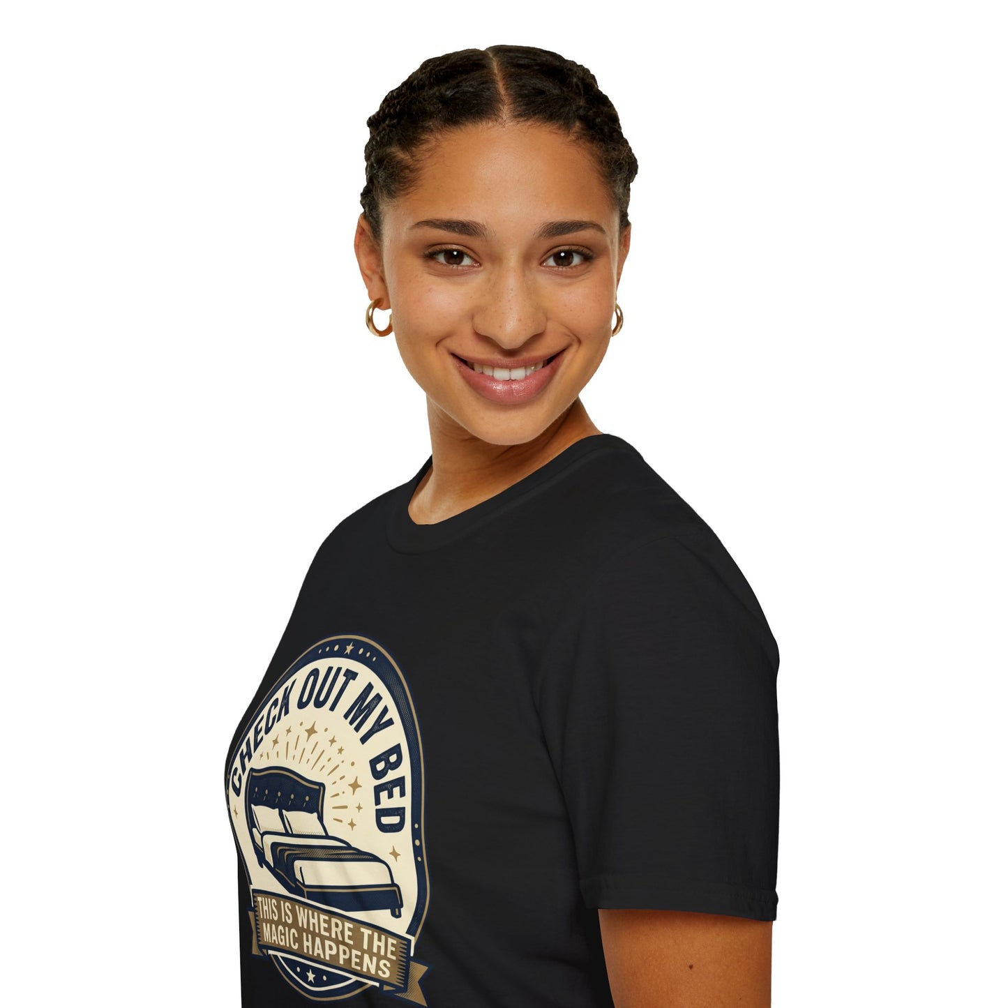 Check Out My Bed T-Shirt – “This Is Where The Magic Happens” Vintage Graphic Tee