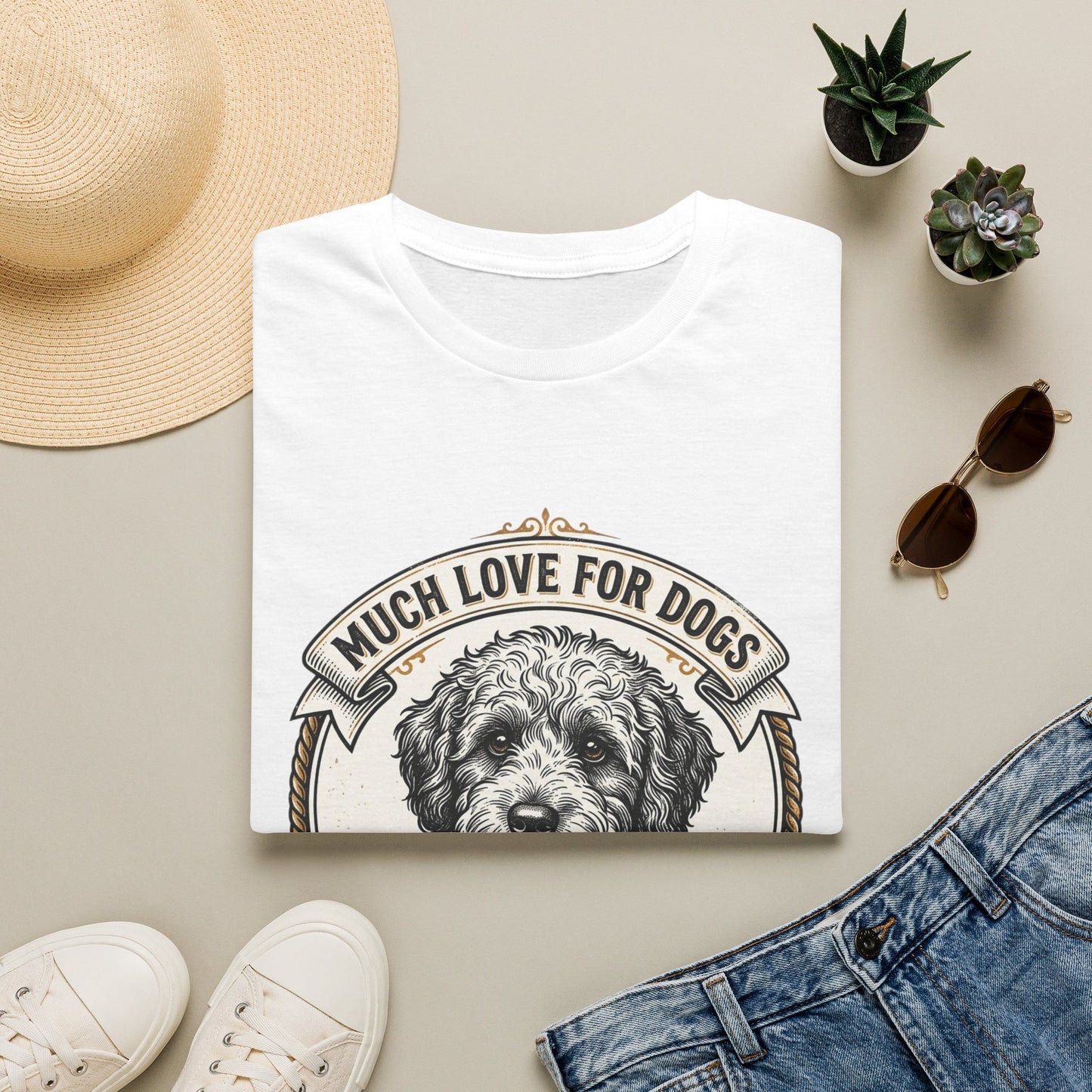 Much Love for Dogs T-Shirt — Vintage Dog Illustration Tee