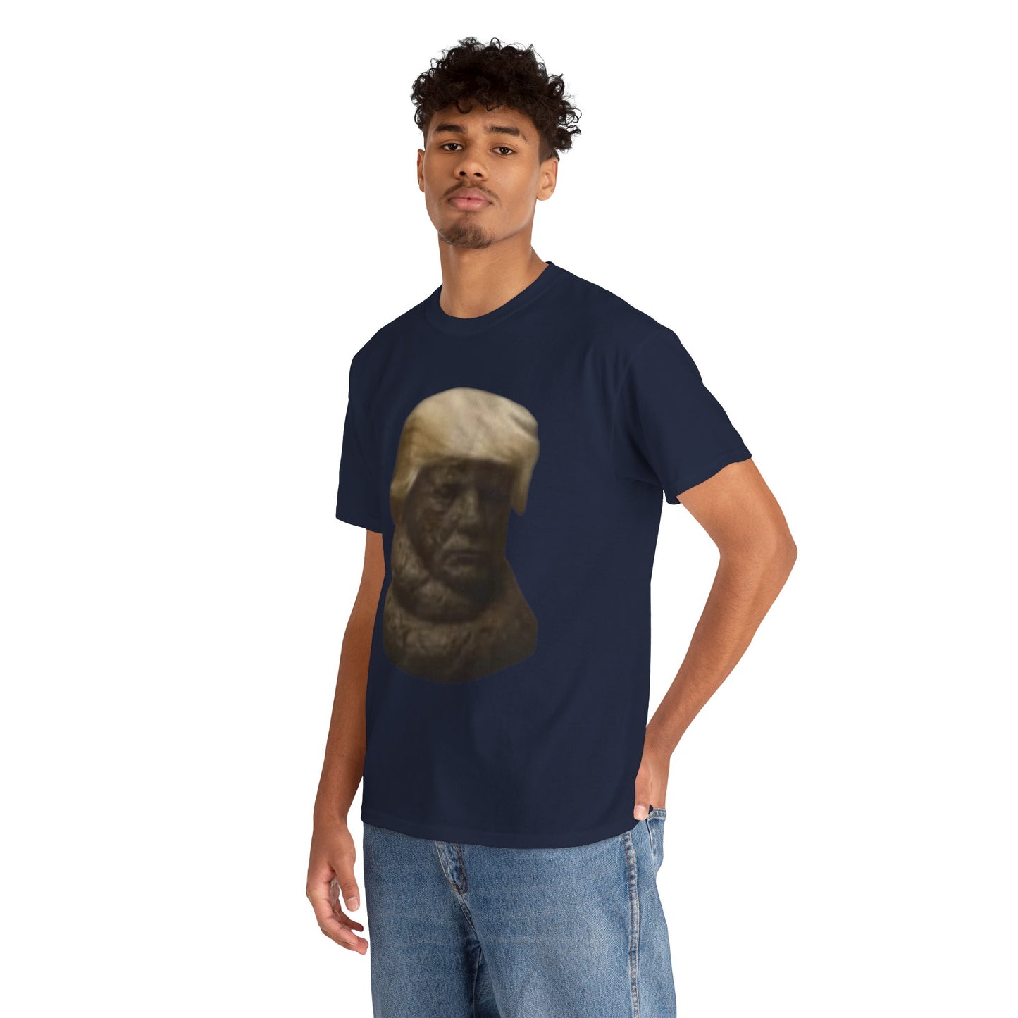 Graphic Tee — Bronze Bust Illustration T‑Shirt