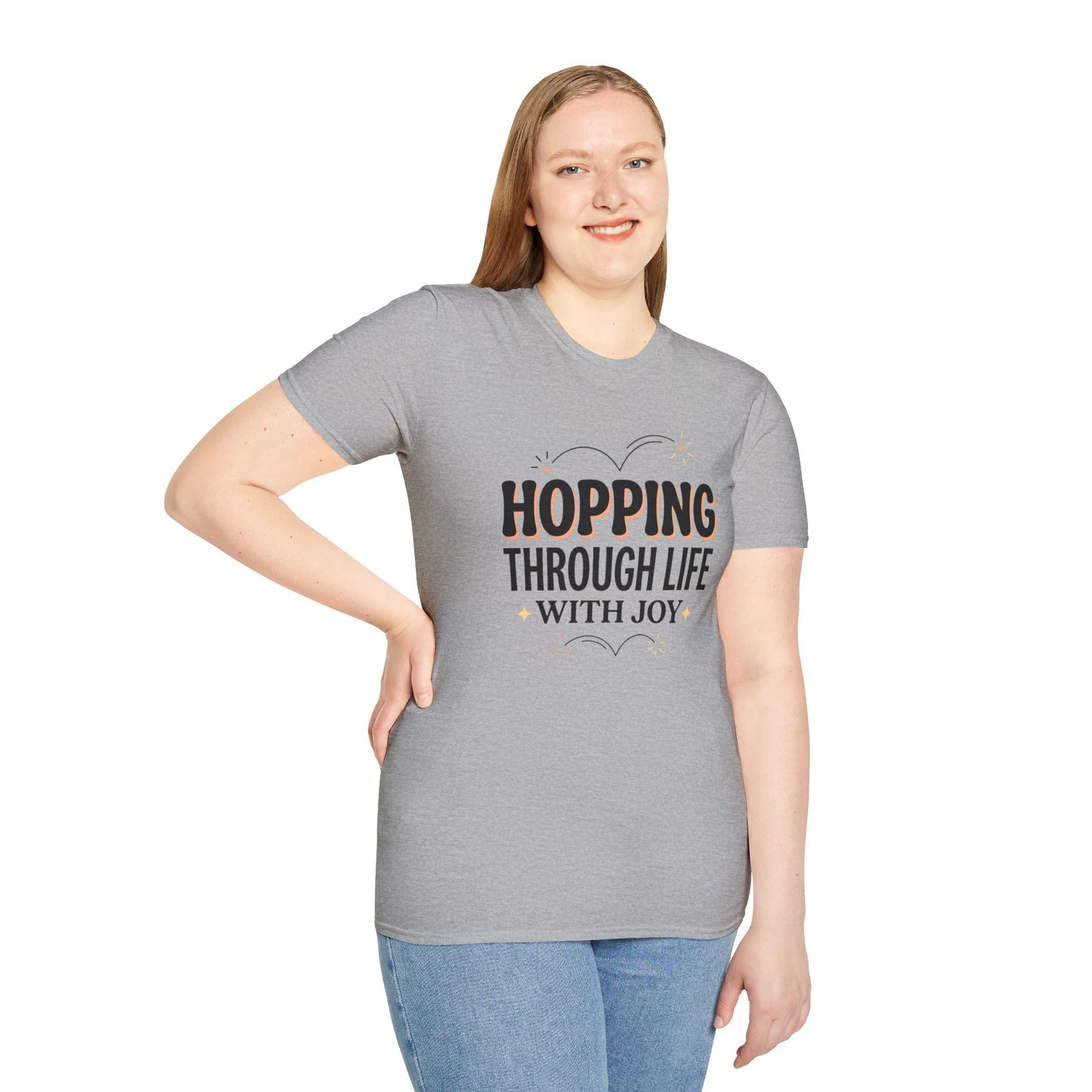 Hopping Through Life Tee — "Hopping Through Life with Joy" Inspirational Graphic T-Shirt