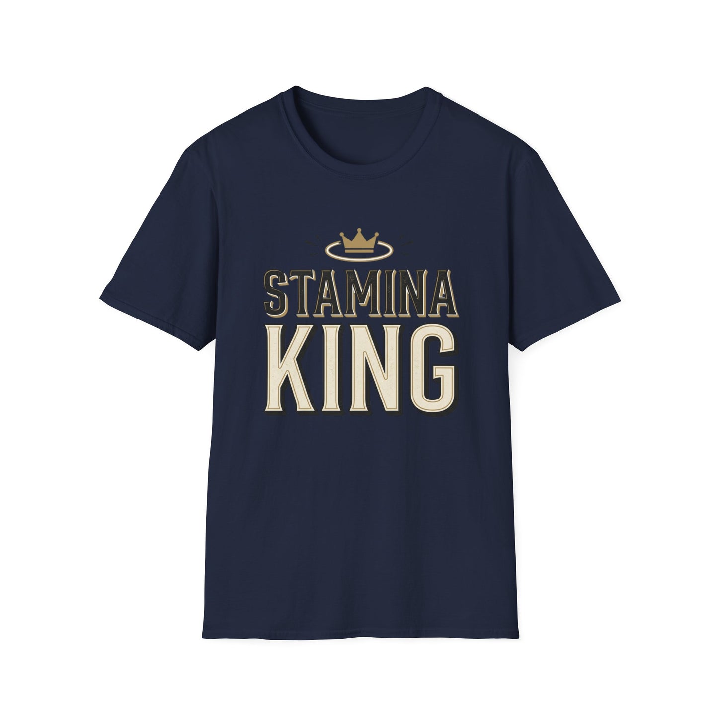 Stamina King T-Shirt — Bold Crown Fitness Tee for Workout Motivation