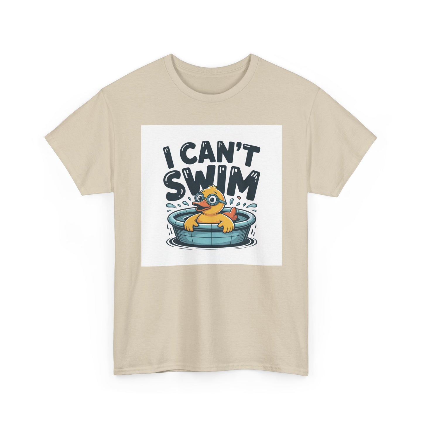 I Can't Swim Duck T-Shirt — Cute Funny Pool Float Graphic Tee