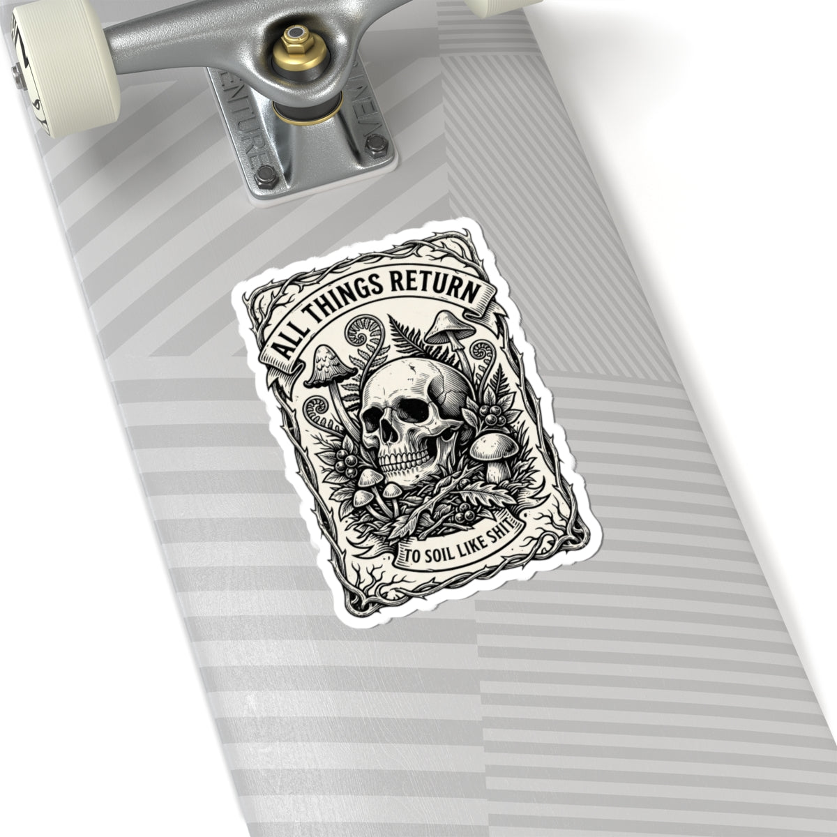 Skull & Mushrooms Sticker | Gothic Botanicals kiss-cut sticker