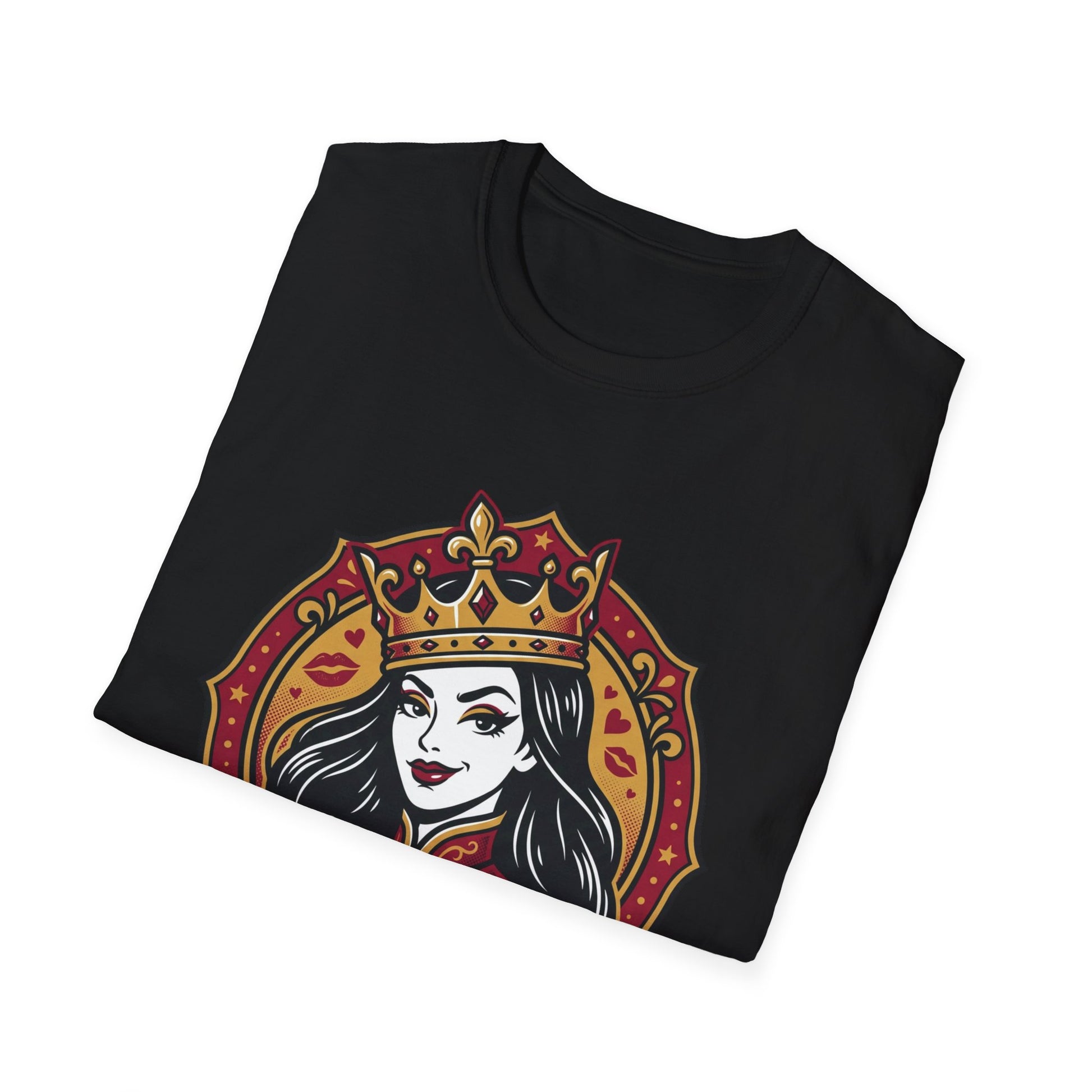 "Fellatio Queen" Retro Pinup Crown Graphic Tee Printify