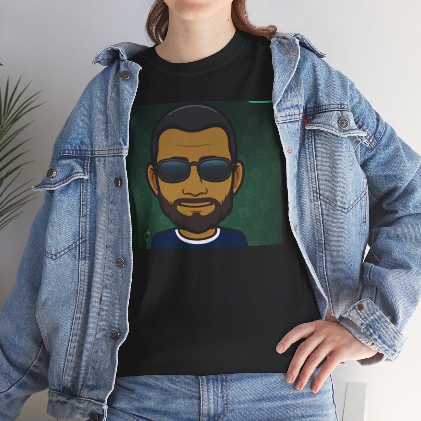 Bitmoji Portrait Tee — Cool Sunglasses Avatar Graphic T-Shirt Printify