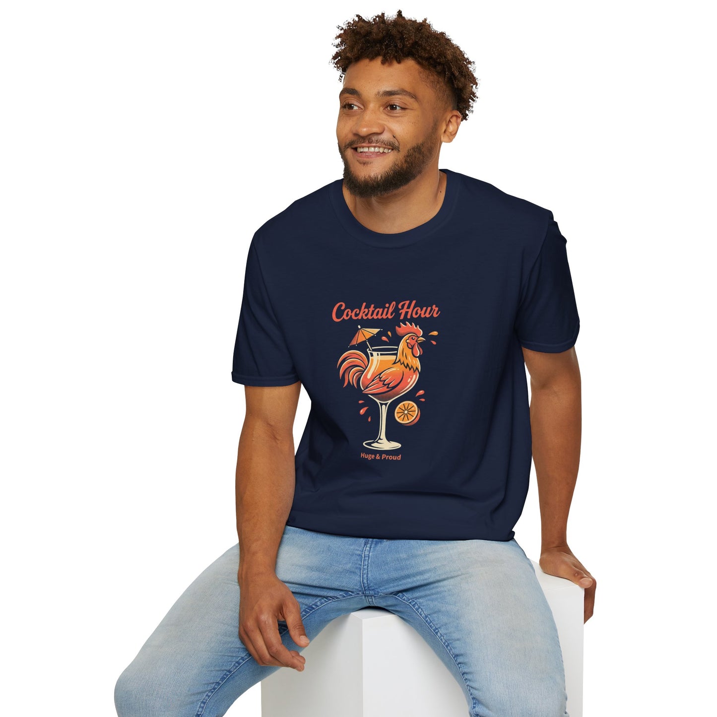 Cocktail Hour Rooster T-Shirt — Funny Bar & Happy Hour Graphic Tee