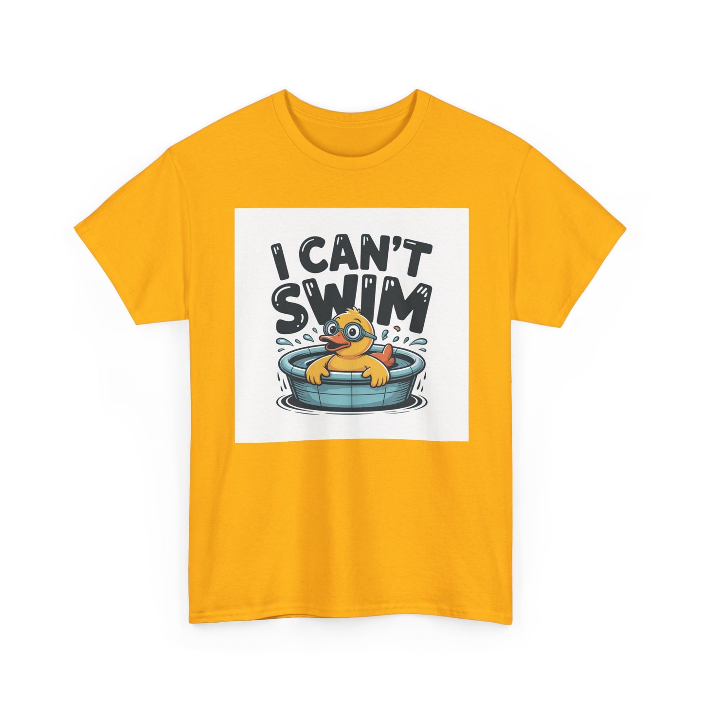 I Can't Swim Duck T-Shirt — Cute Funny Pool Float Graphic Tee