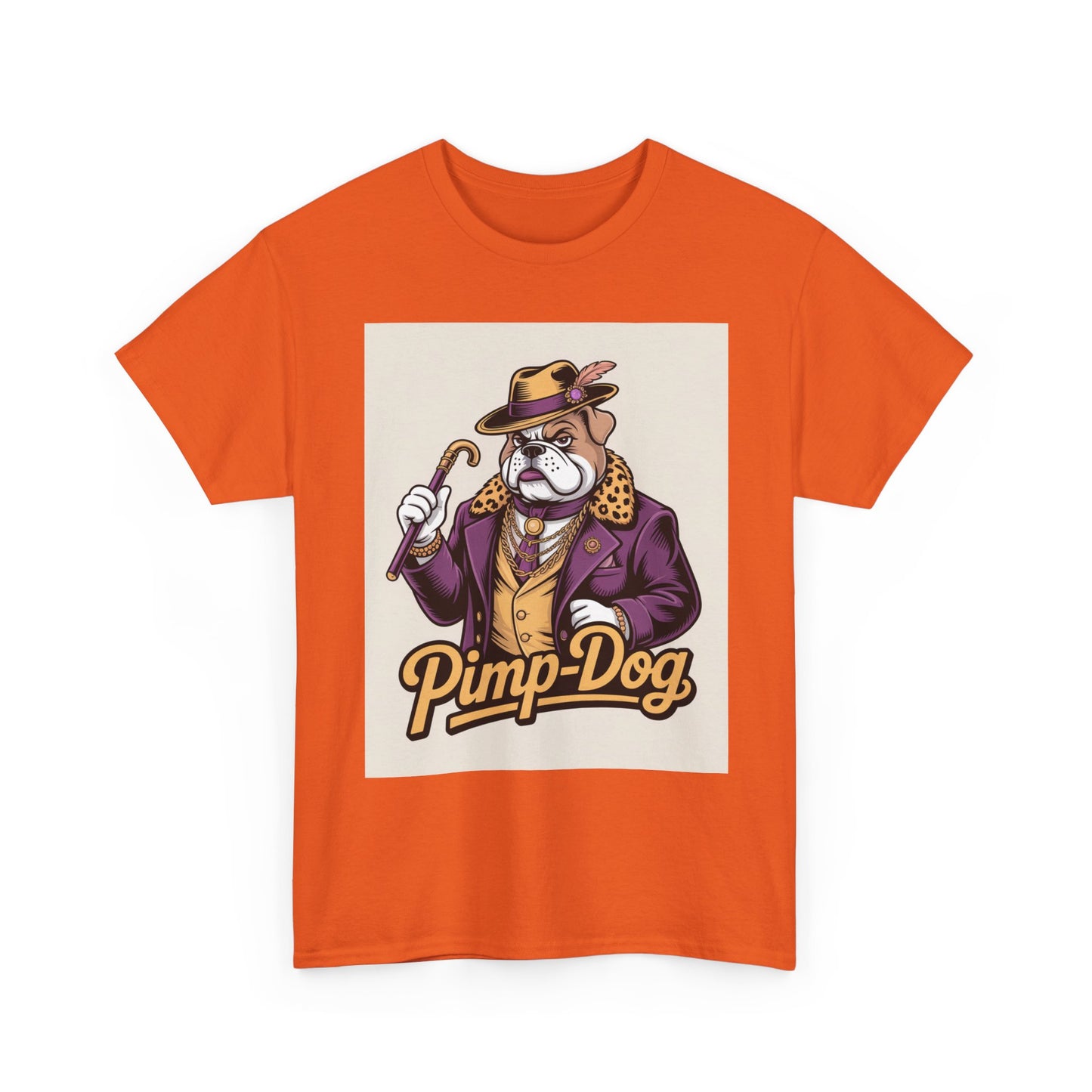 Pimp-Dog Graphic Tee — Retro Bulldog Character Shirt Printify