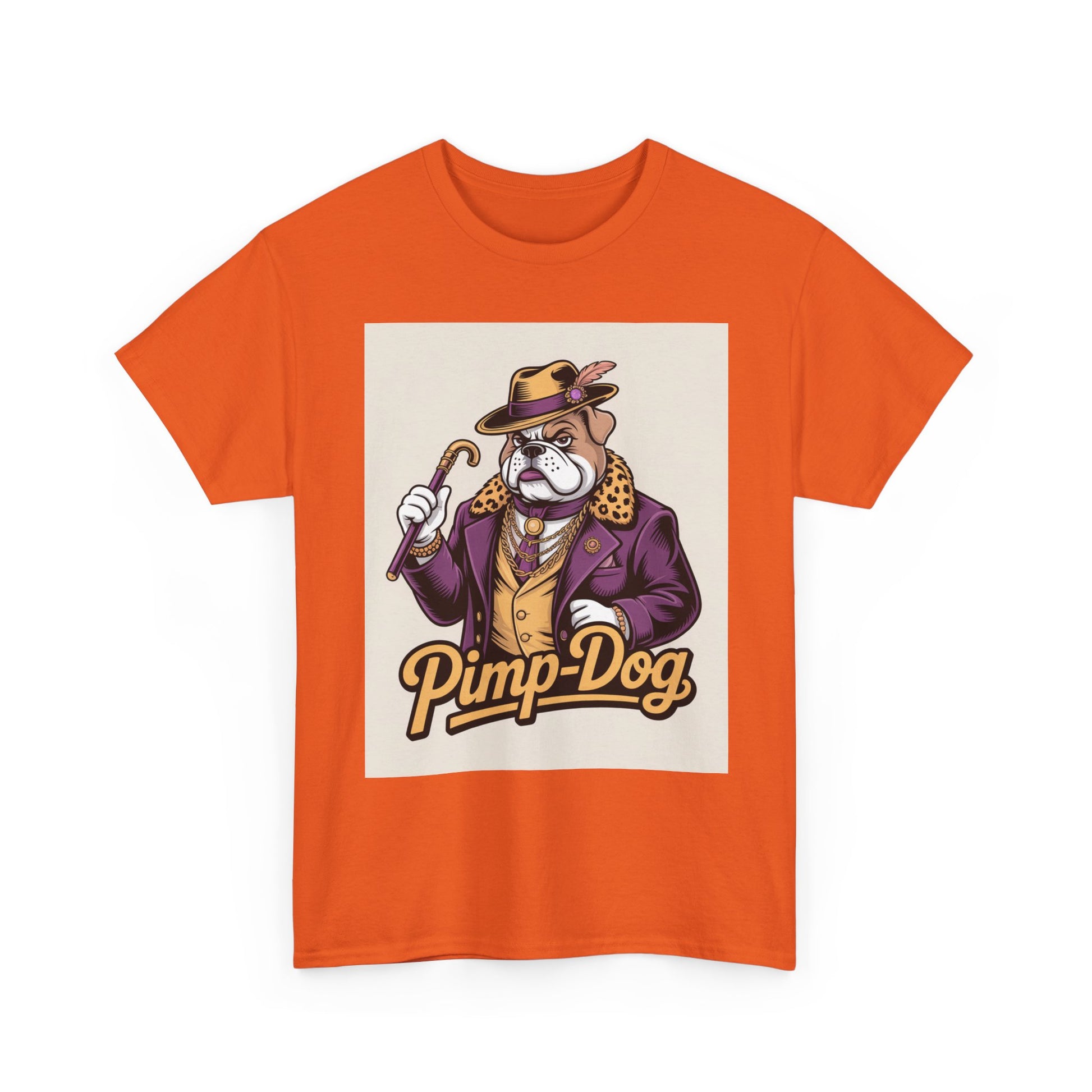 Pimp-Dog Graphic Tee — Retro Bulldog Character Shirt Printify