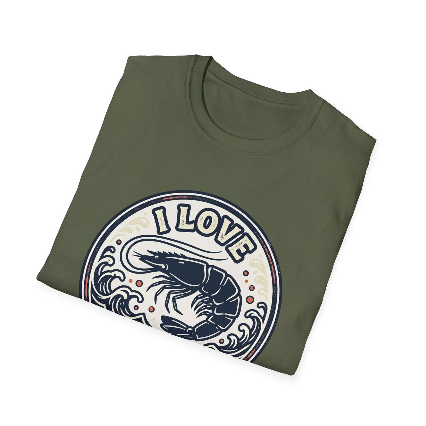 I Love Shrimp T-Shirt — Retro Seafood Crew Tee