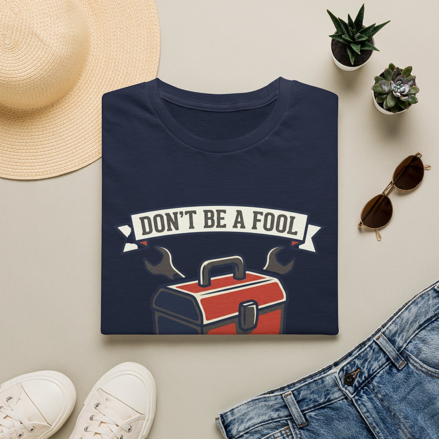 Don't Be a Fool Toolbox T‑Shirt — Wrap Your Tool Shirt for Mechanics & DIYers