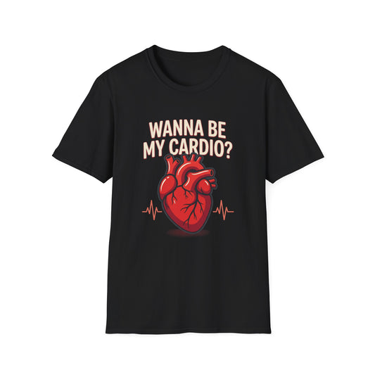 Wanna Be My Cardio? T-Shirt — Cute Anatomical Heart Graphic Tee