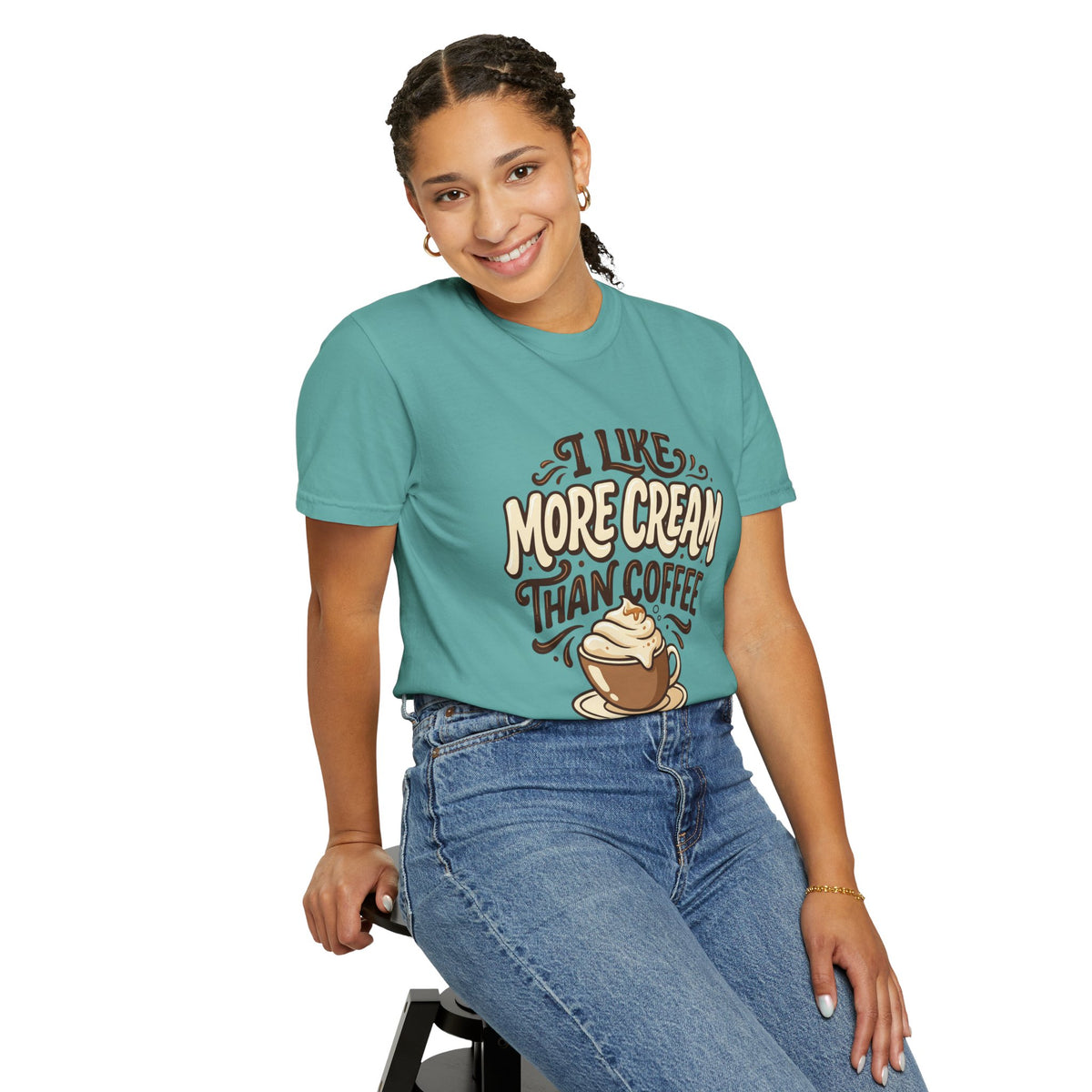 Coffee Tee — "I Like More Cream Than Coffee" Graphic T-Shirt