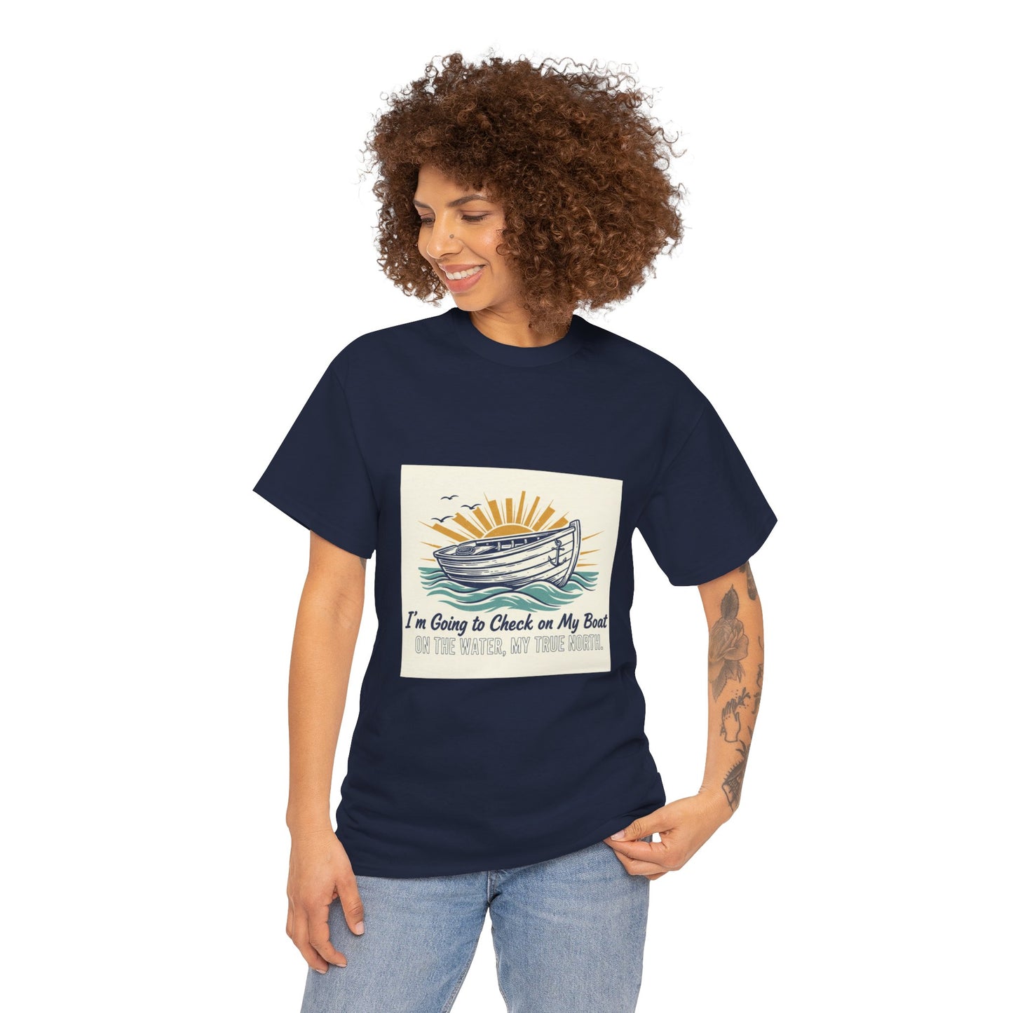 Boat T-Shirt — "I'm Going to Check on My Boat" Vintage Nautical Tee