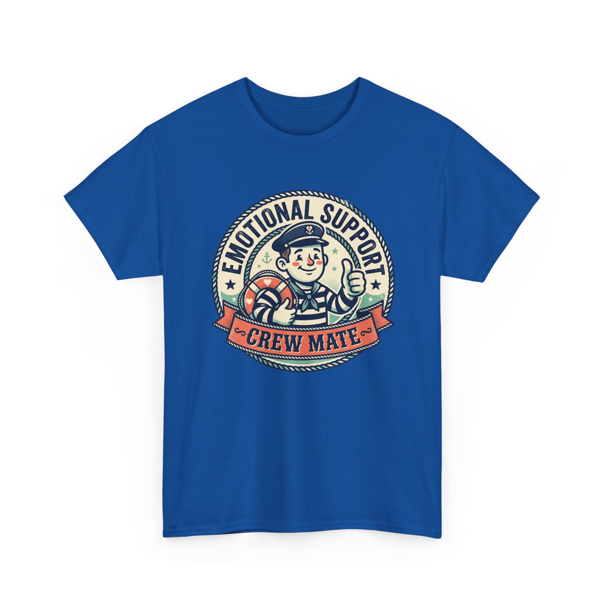 Emotional Support Crew Mate T‑Shirt — Retro Nautical Crewmate Tee Printify