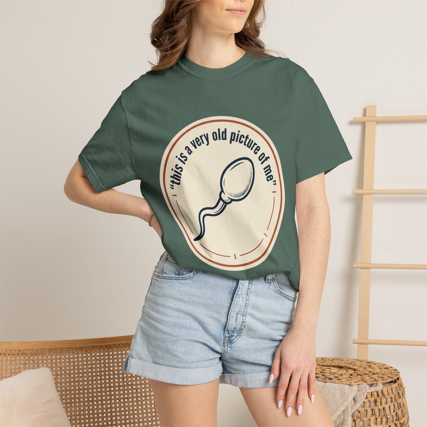 Vintage Sperm Graphic T-Shirt — "this is a very old picture of me"