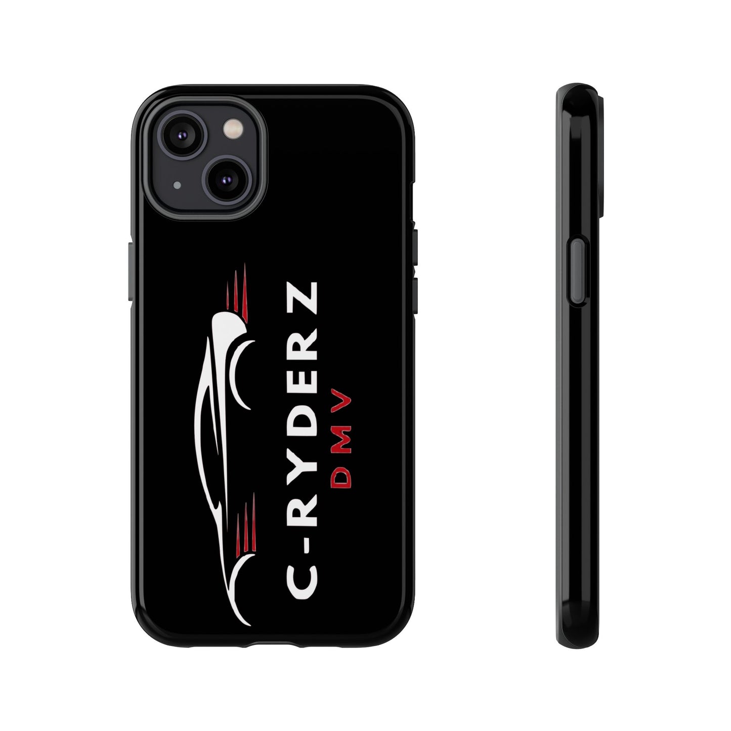 C-Ryderz DMV Black Slim Phone Case — Sporty Car Silhouette Protective Cover Printify