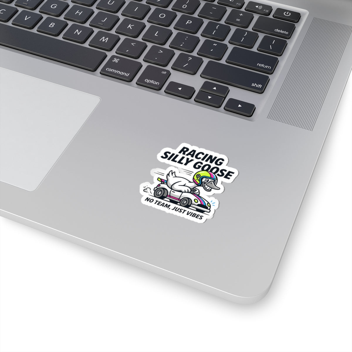 Racing Silly Goose Kiss-Cut Stickers | motorsport, checkered, funny