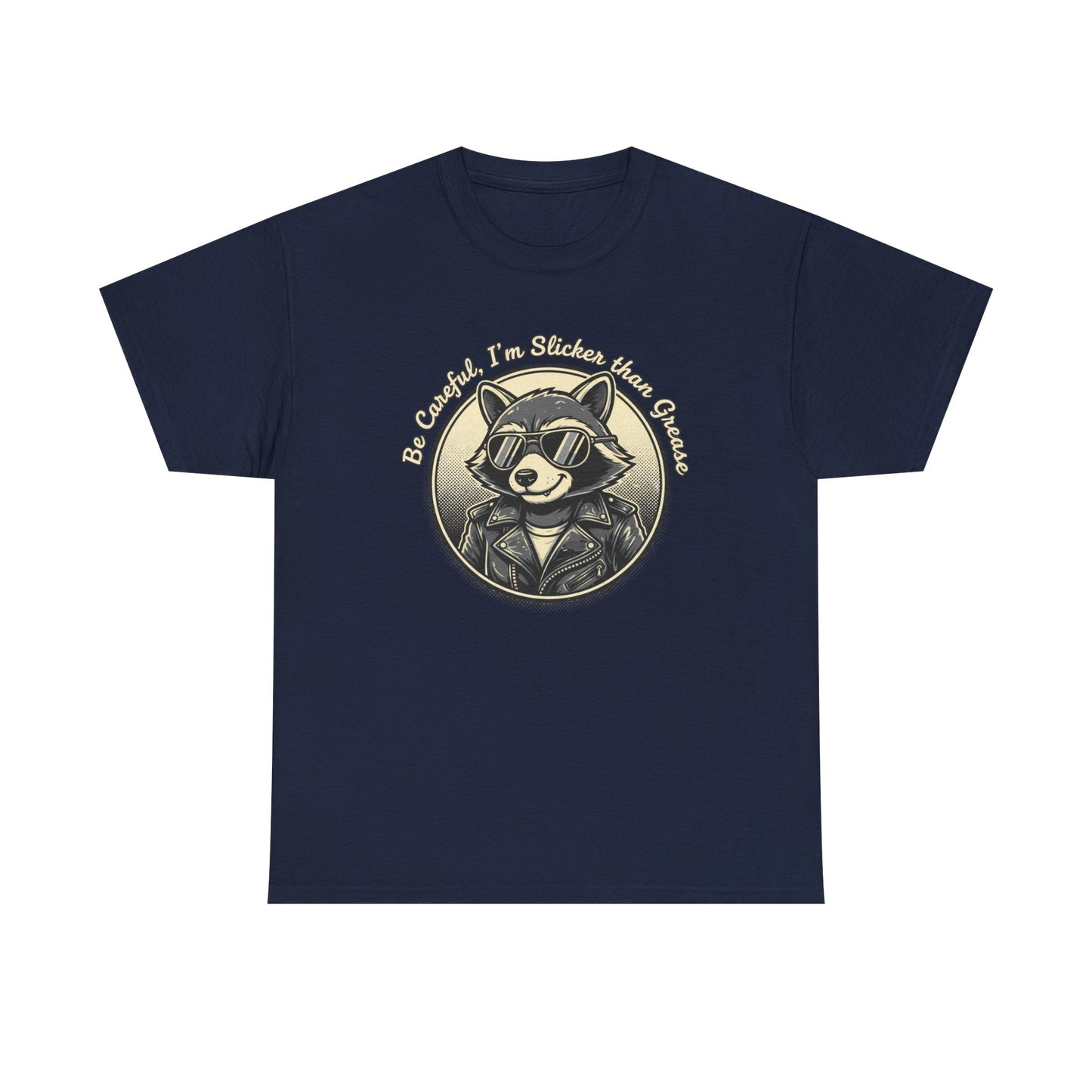 Raccoon Detective Graphic Tee — "Be Careful I’m Watching Your Snacks" Vintage Badge T-Shirt