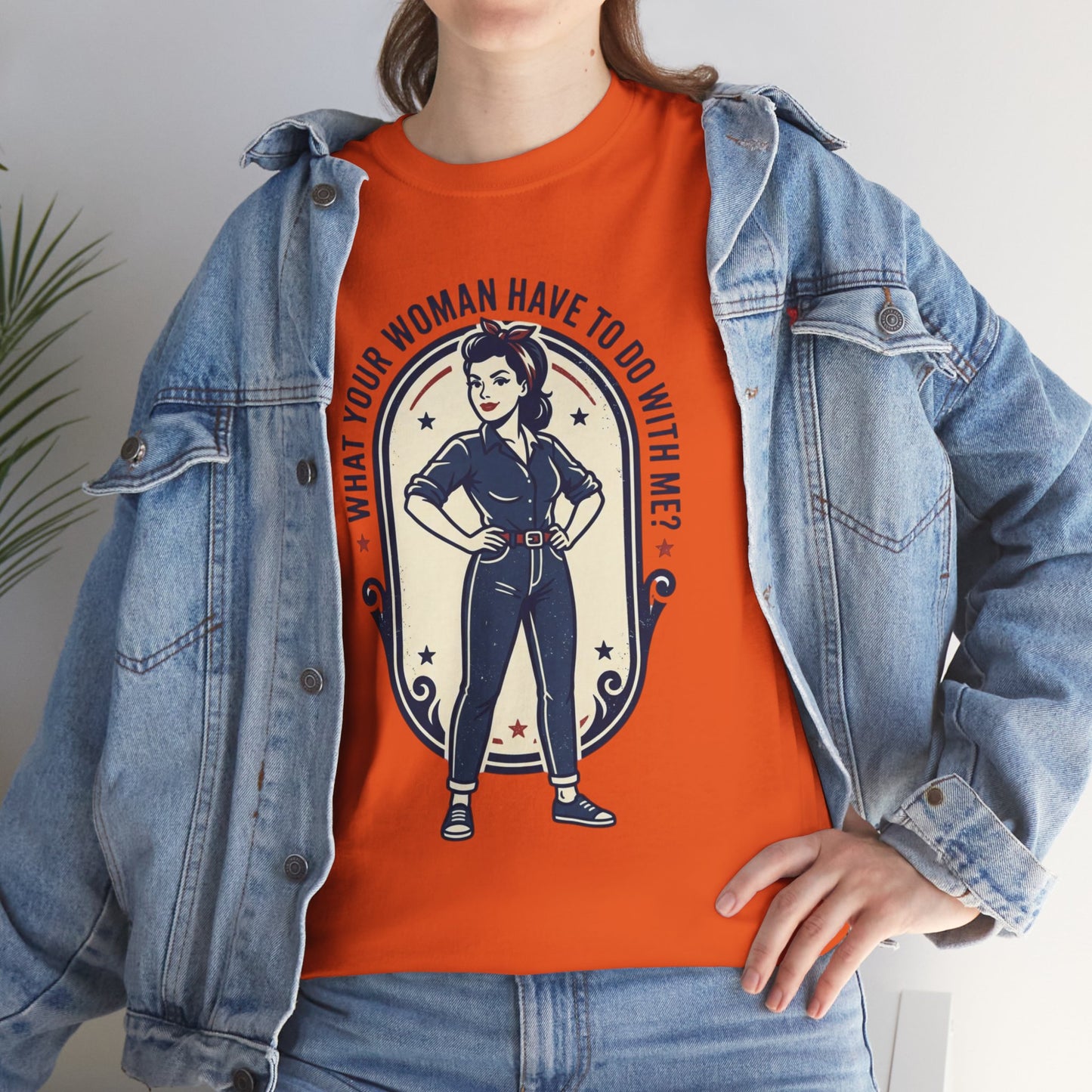 'What Your Woman Have To Do With Me?' Retro Pin-Up Graphic Tee
