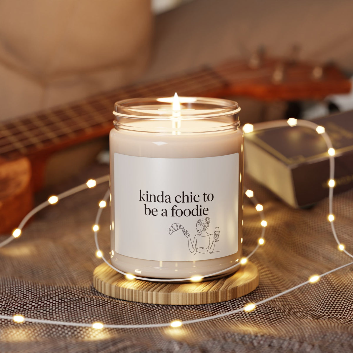 kinda chic to be a foodie Candle, Soy Jar | Minimalist Foodie Home Decor