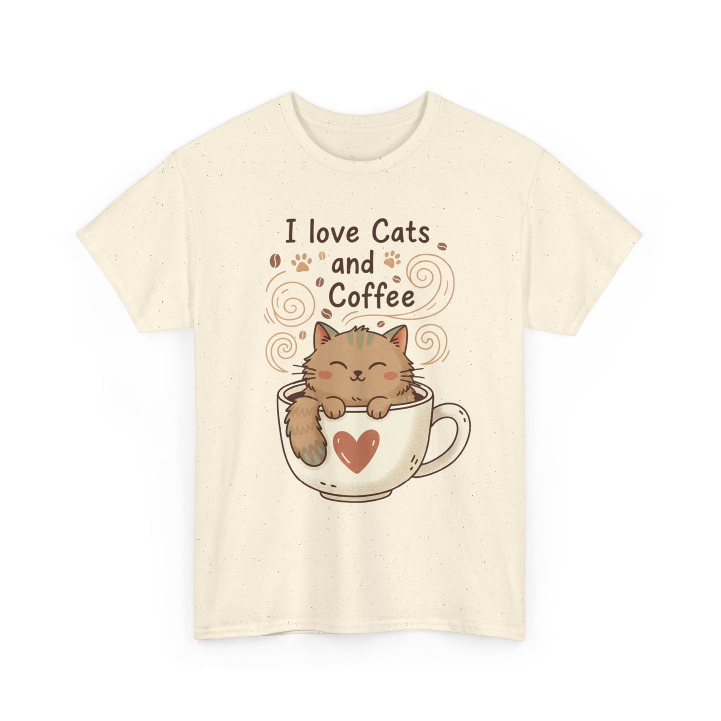 Cat and Coffee T‑Shirt — "I Love Cats and Coffee" Cute Cat in Mug Tee