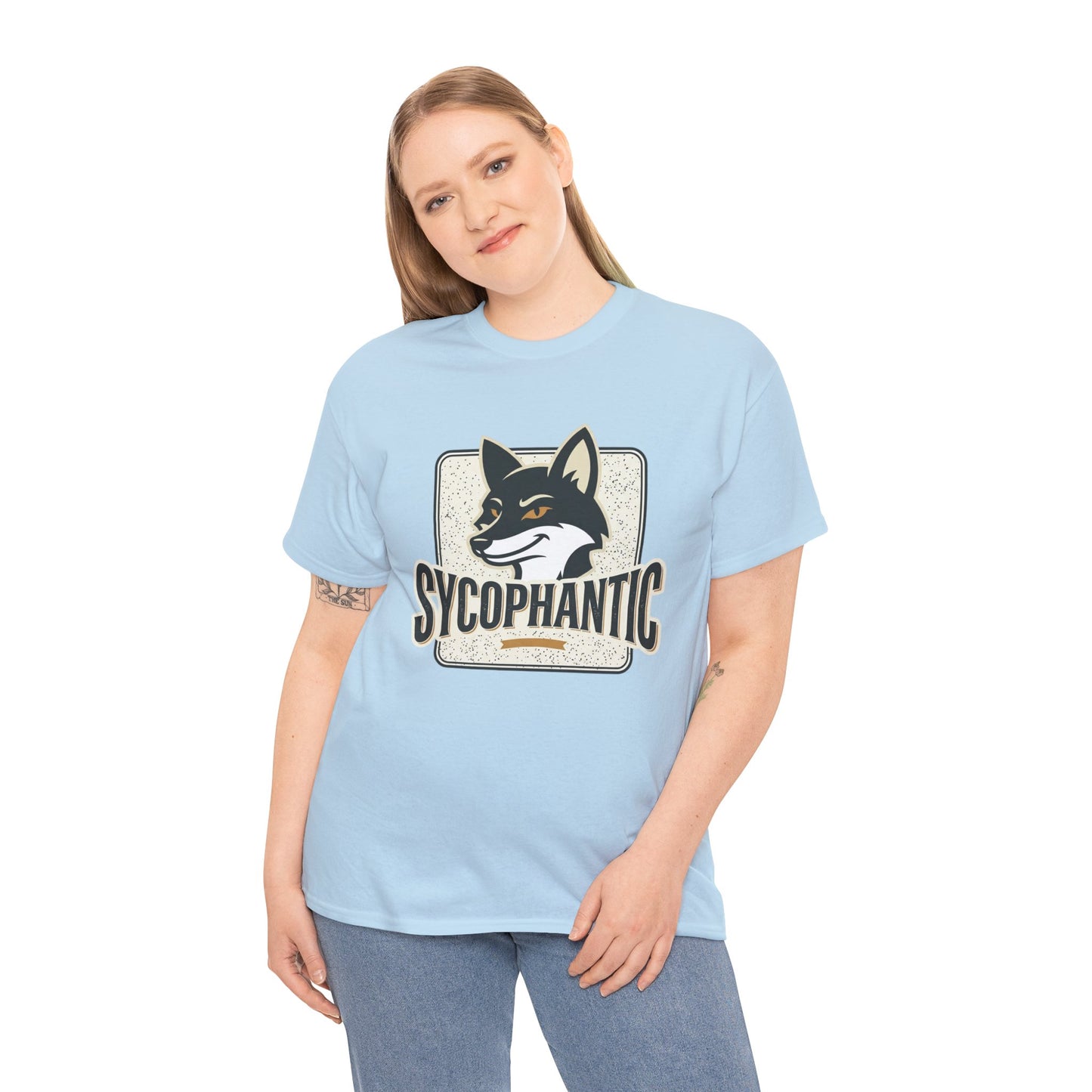 Sycophantic Fox Graphic Tee — Retro Animal Logo T-Shirt