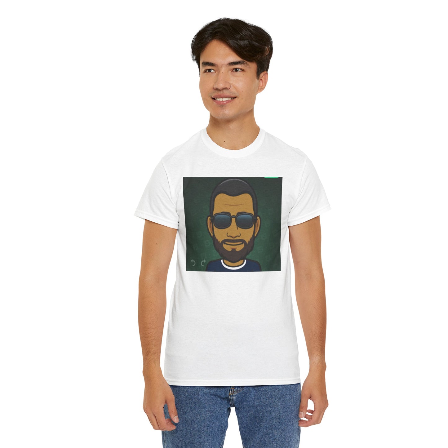Bitmoji Portrait Tee — Cool Sunglasses Avatar Graphic T-Shirt Printify