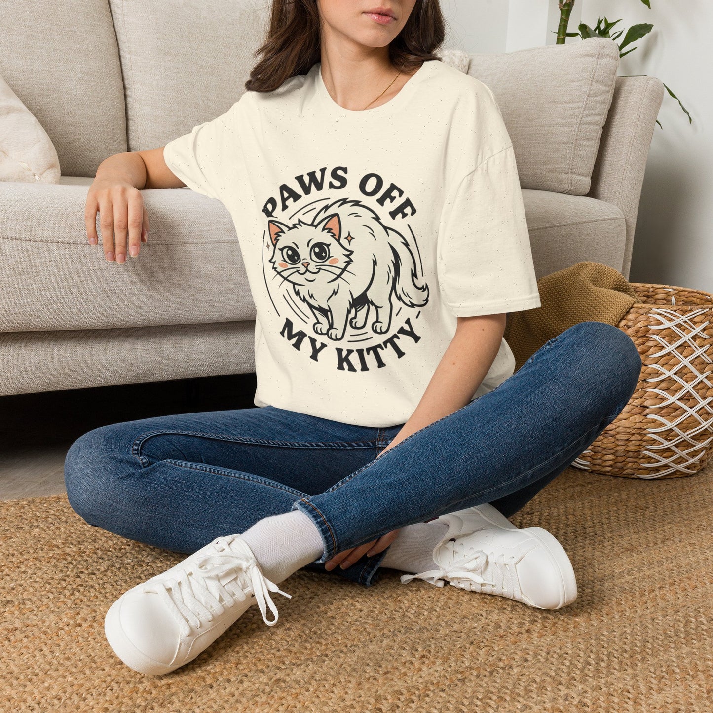 Paws Off My Kitty T-Shirt — Cute Protective Cat Graphic Tee