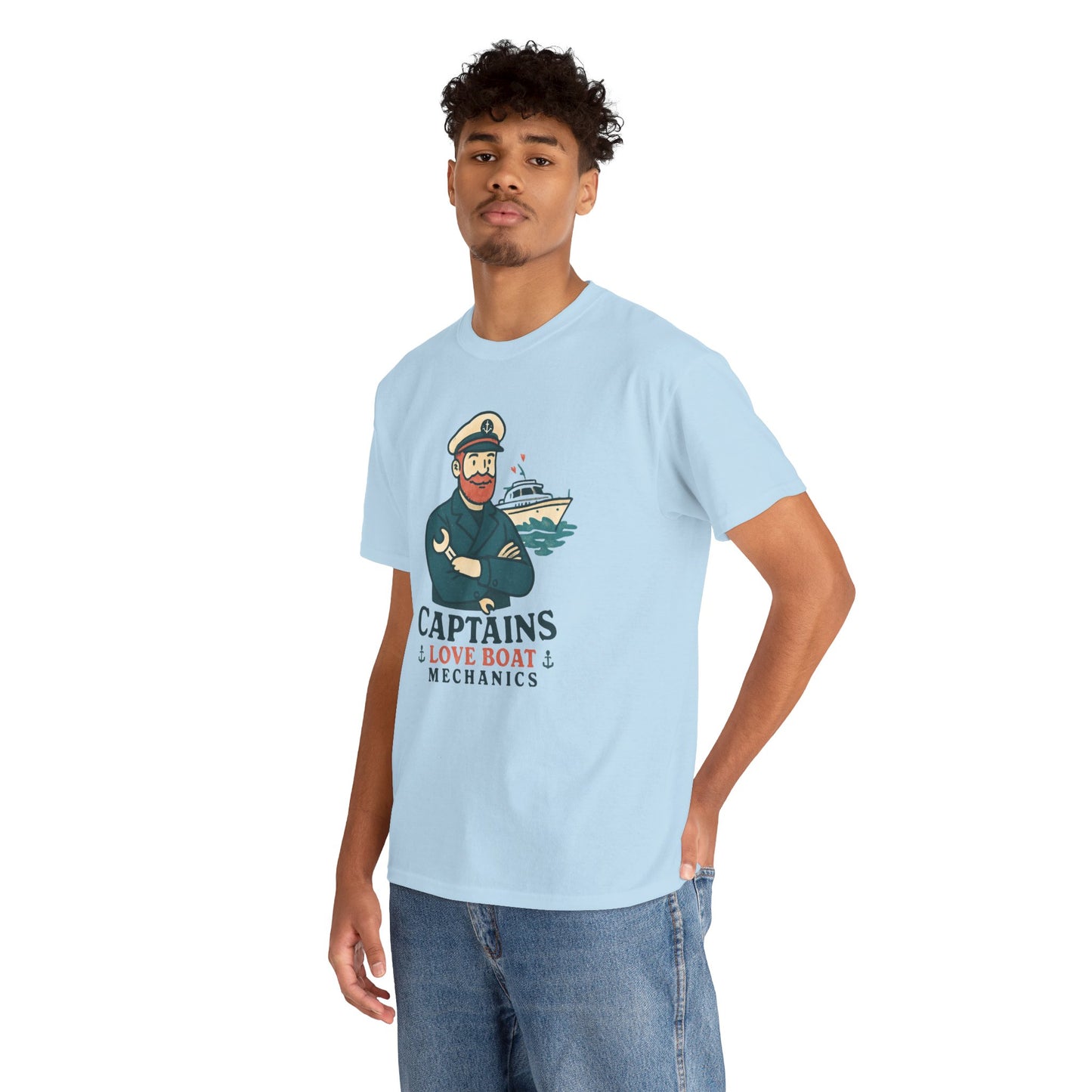 Captain Mechanics T‑Shirt — "Captains Love Boat Mechanics" Nautical Crew Tee