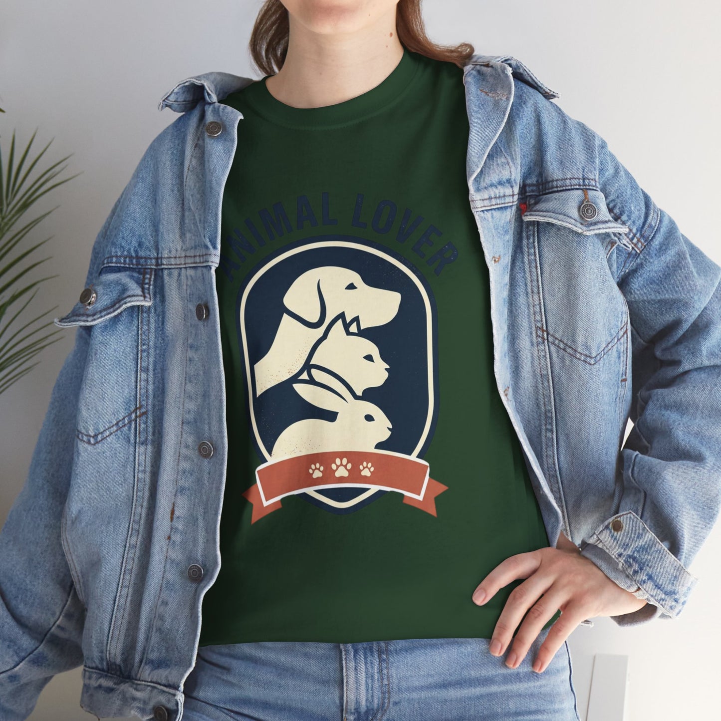 Animal Lover T-Shirt — Retro Pet Badge Tee (Dogs & Cats)