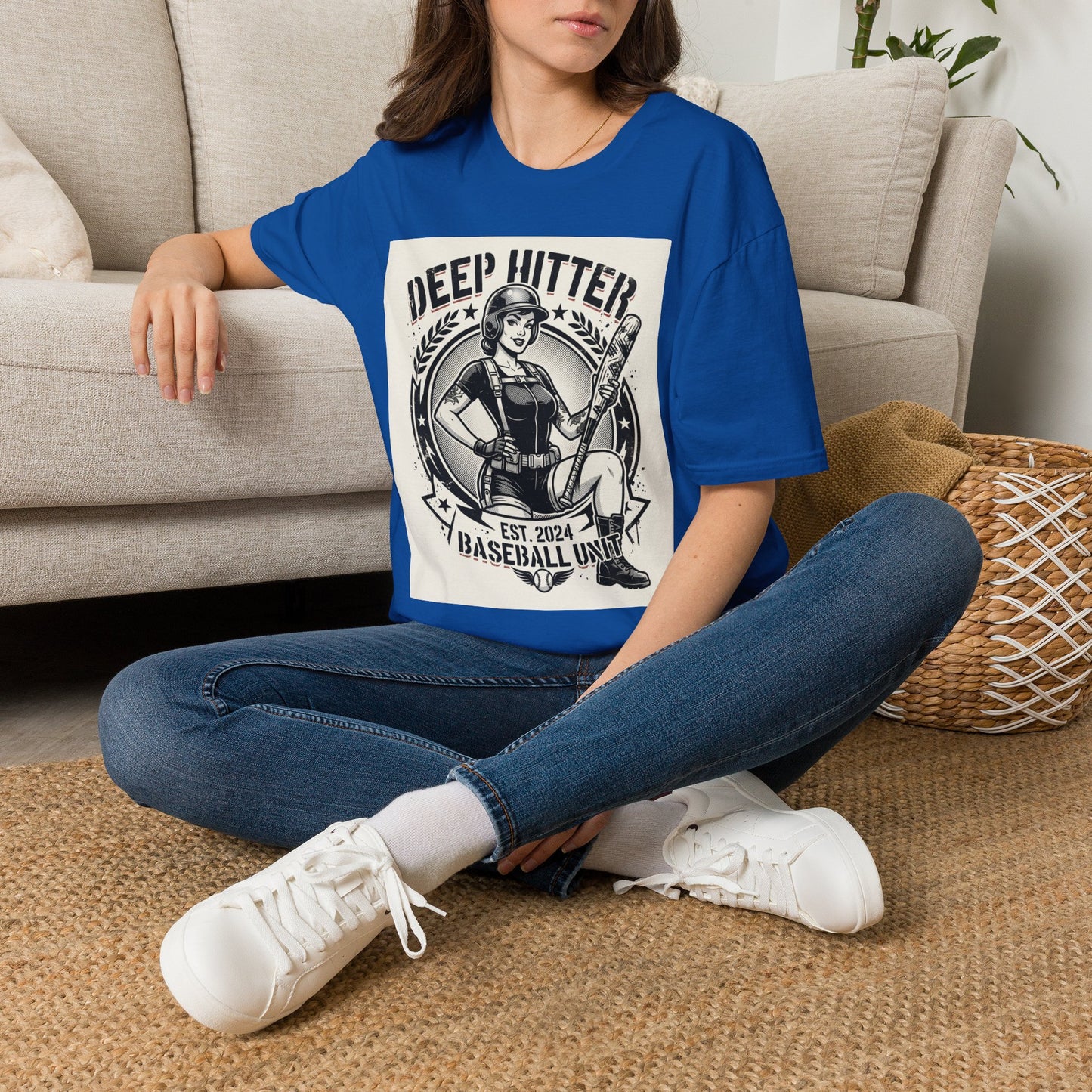 Deep Hitter Baseball Tee — Vintage Softball Graphic Shirt
