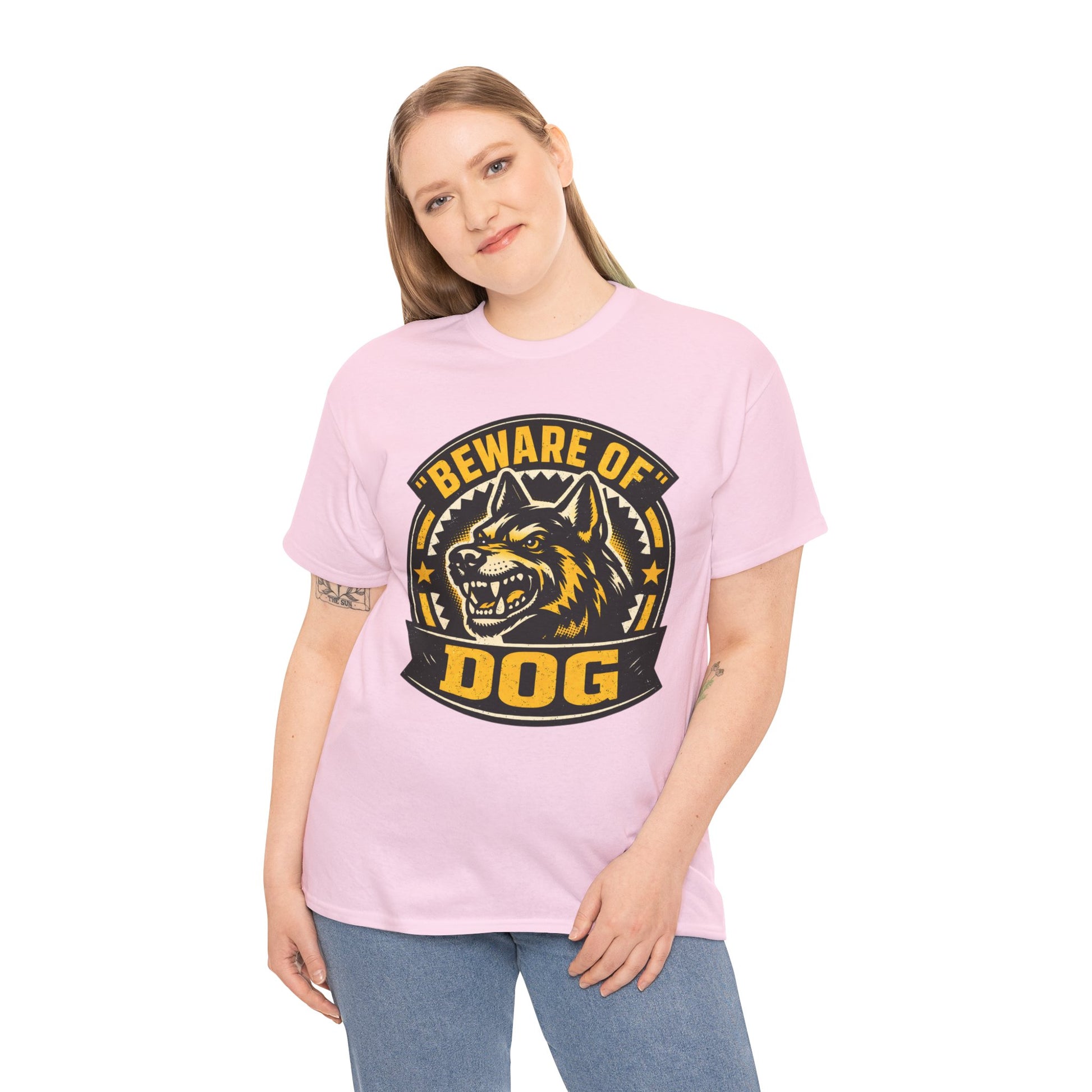 Beware of Dog T-Shirt — Retro Aggressive Dog Warning Graphic Tee Printify
