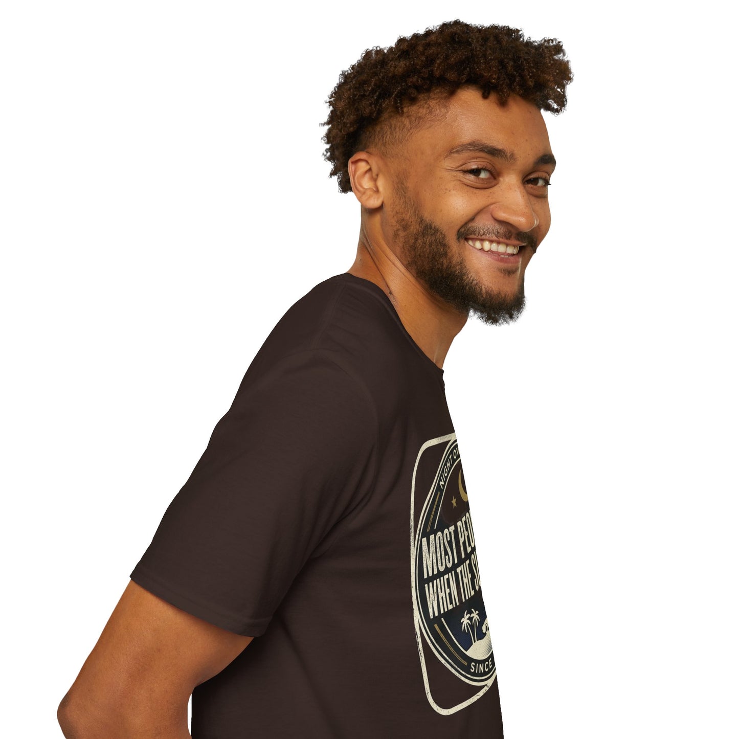 “Most People Cheat When The Sun Goes Down” Vintage Graphic Tee-Night Owl T-Shirt
