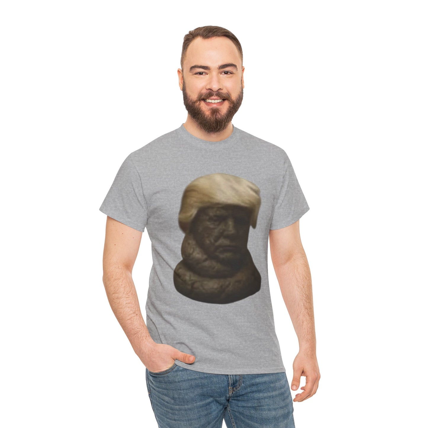 Graphic Tee — Bronze Bust Illustration T‑Shirt