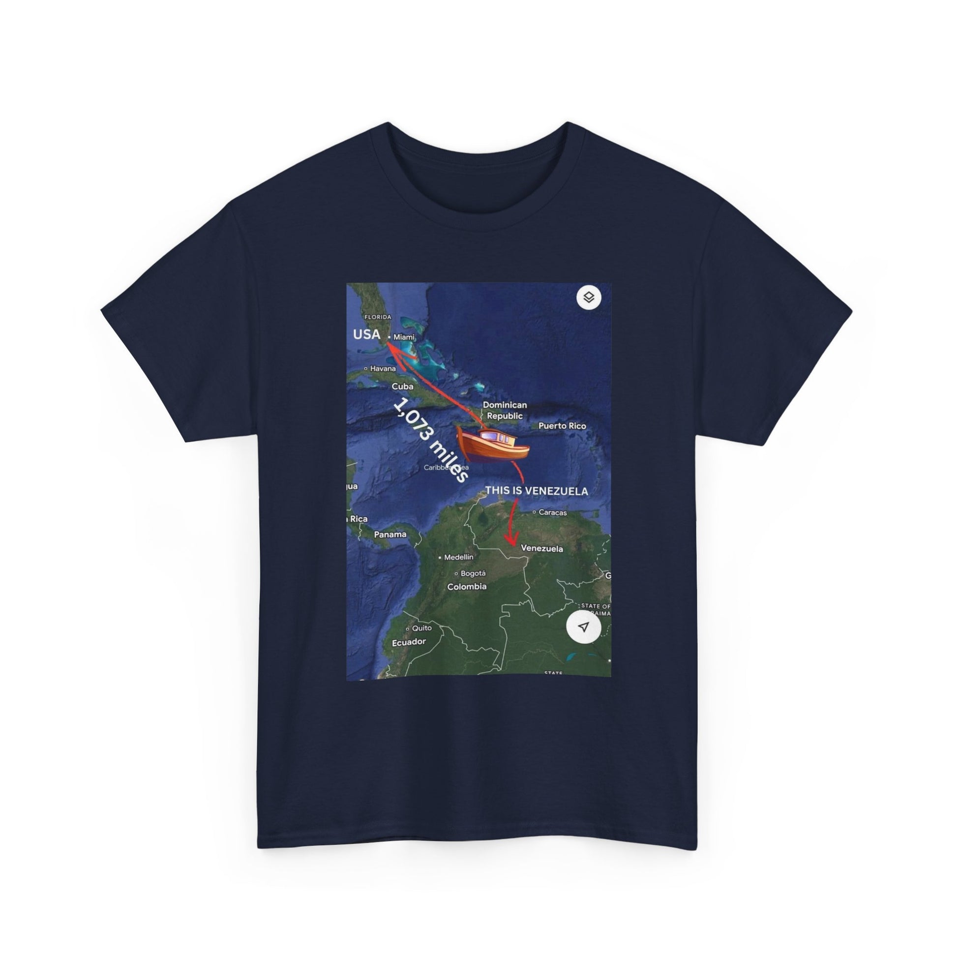 Weather Radar Tee — Tropical Storm Tracking Map Graphic Shirt Printify