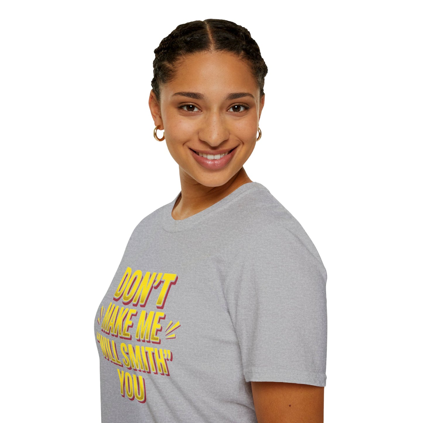 Don't Make Me "Will Smith" T-Shirt — Bold Yellow Graphic Tee
