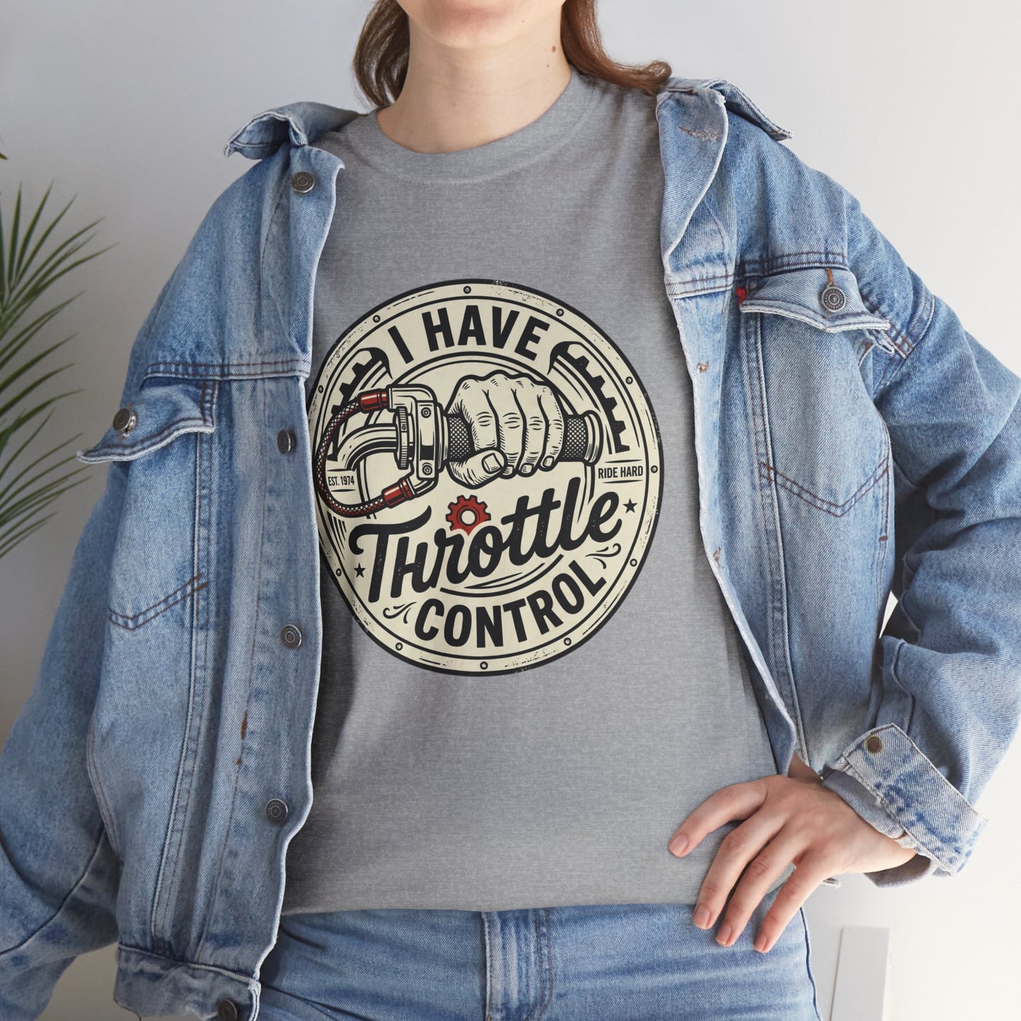 Throttle Control T-Shirt — "I Have Throttle Control" Vintage Motorcycle Tee
