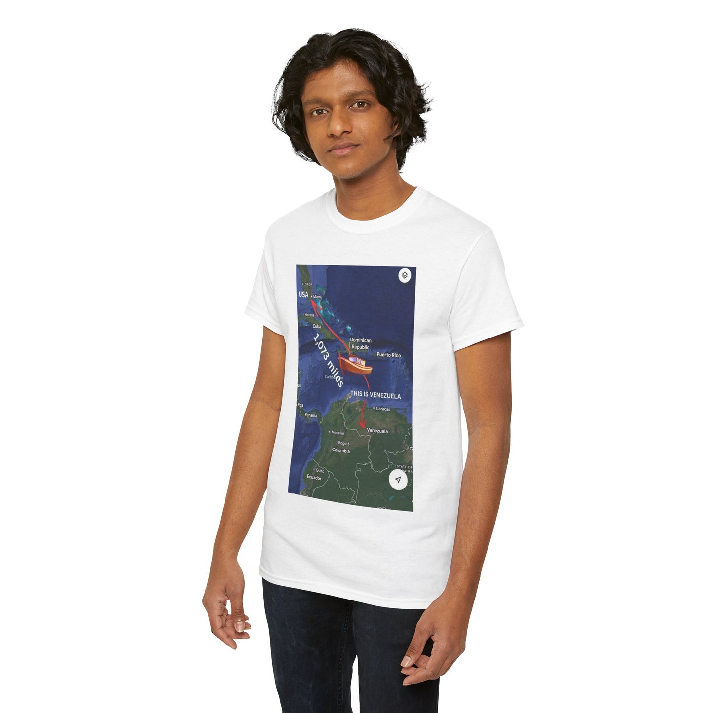 Weather Radar Tee — Tropical Storm Tracking Map Graphic Shirt Printify