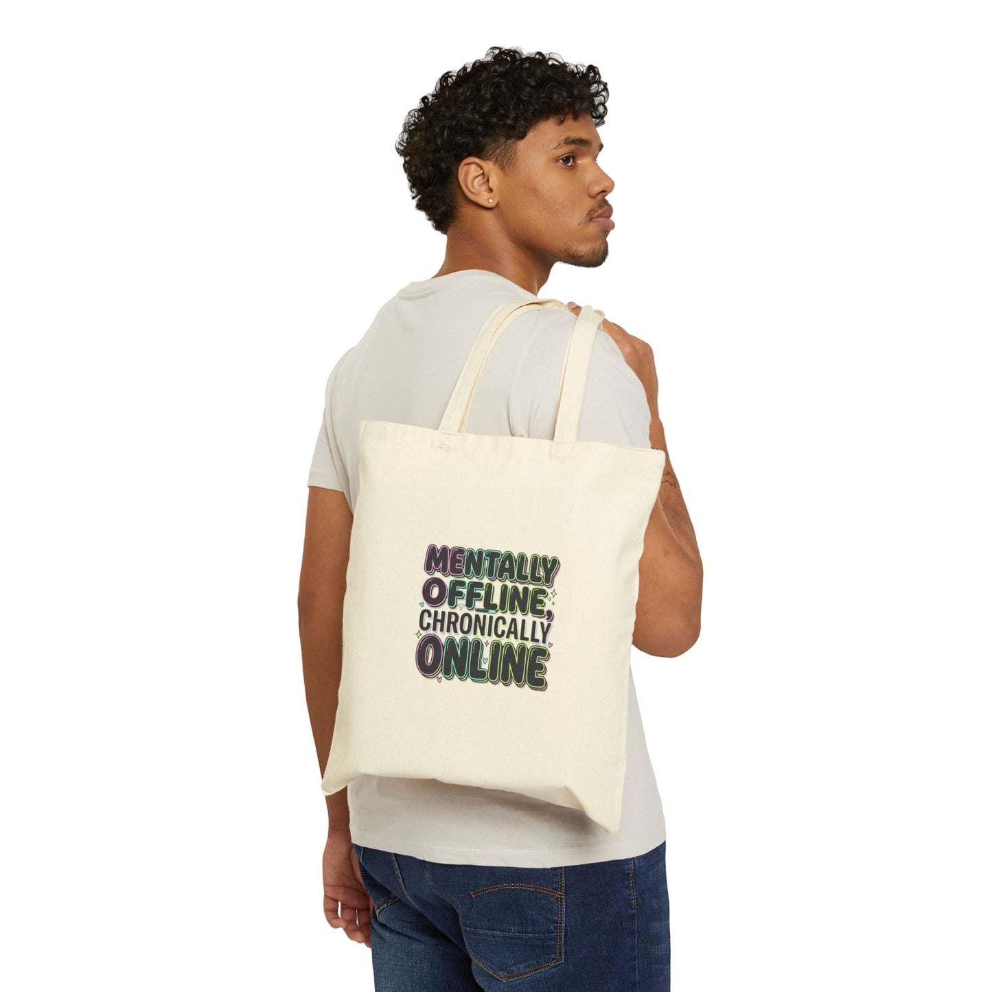 Mentally Offline Cotton Canvas Tote Bag