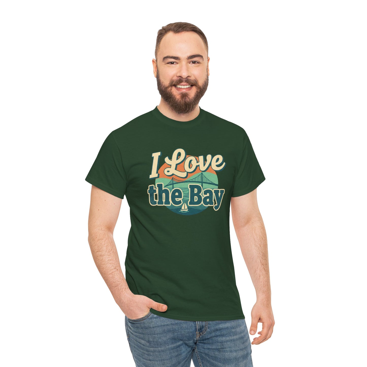 I Love the Bay T-Shirt — Retro Coastal Tee for Bay Lovers