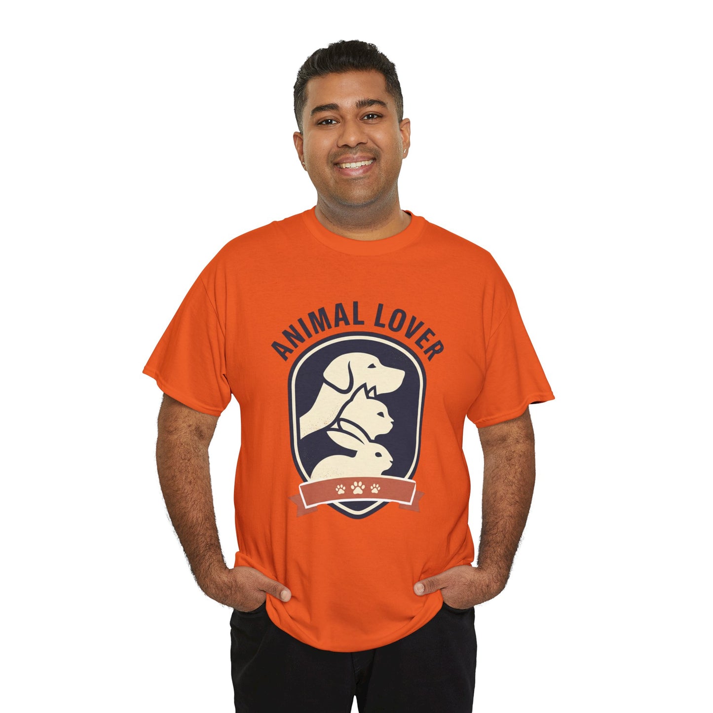 Animal Lover T-Shirt — Retro Pet Badge Tee (Dogs & Cats)