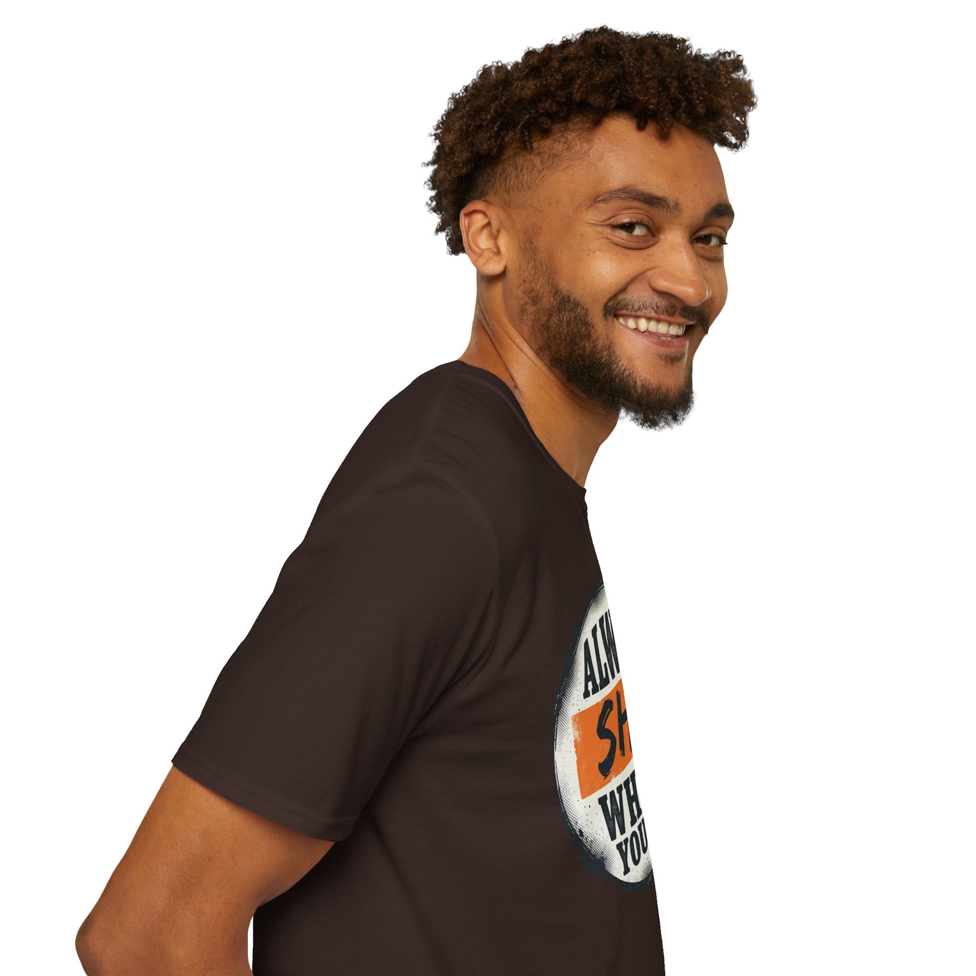 T-Shirt — Funny "Always Shit Where You Eat" Graphic Tee Printify